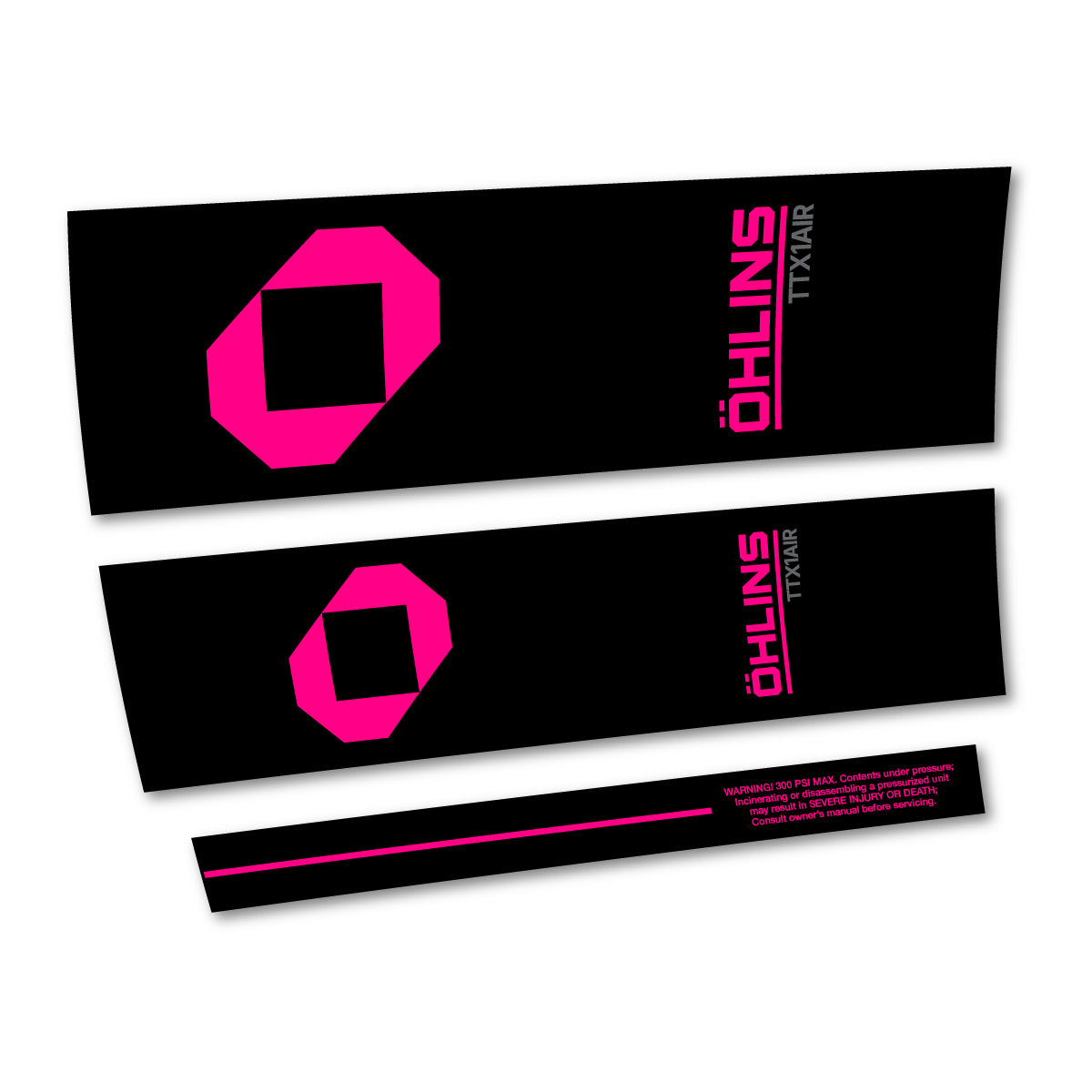 Stickers for Öhlins TTX1 AIR M.2 2027, Rear Shock vinyl decals - Fuchsia