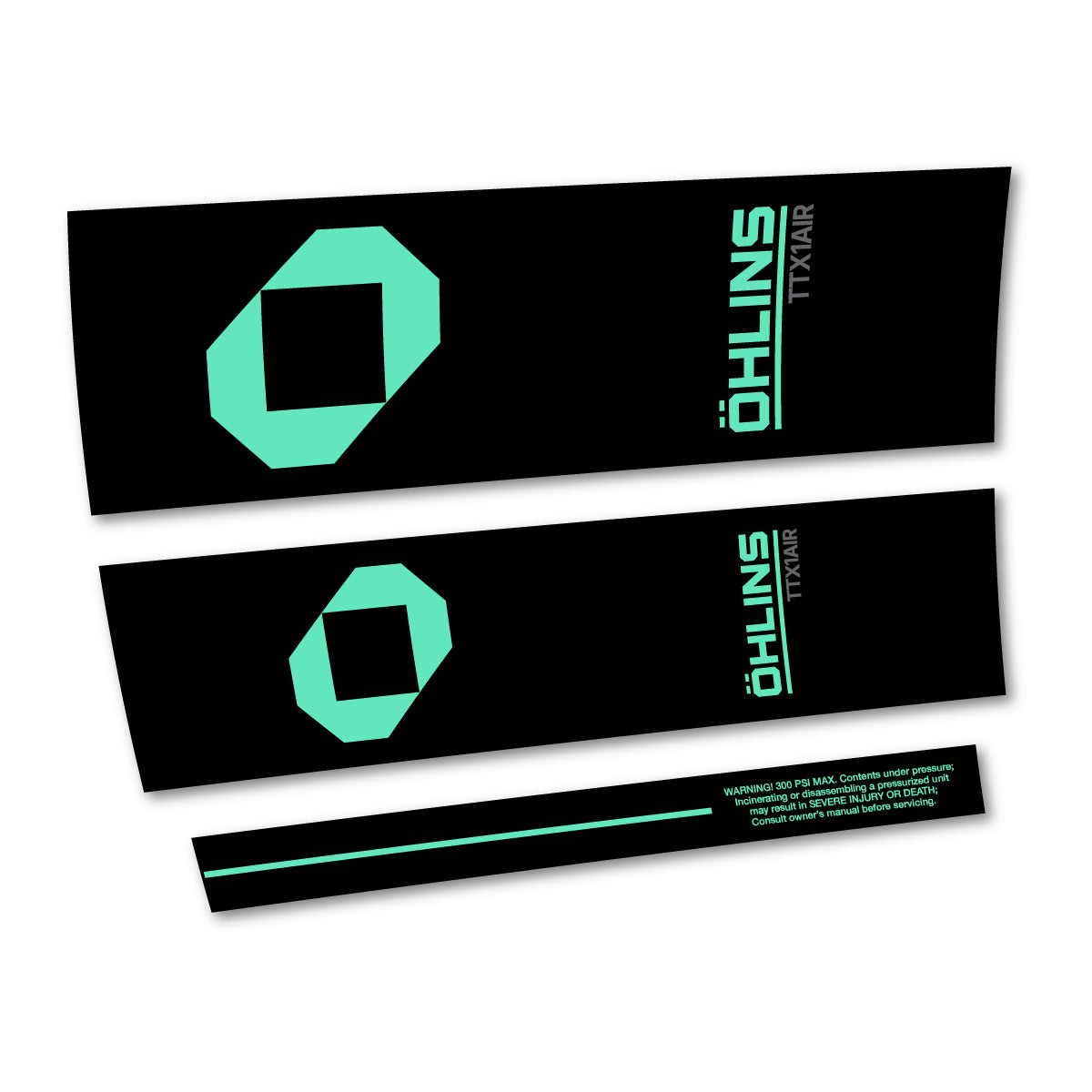 Stickers for Öhlins TTX1 AIR M.2 2027, Rear Shock vinyl decals - Mint