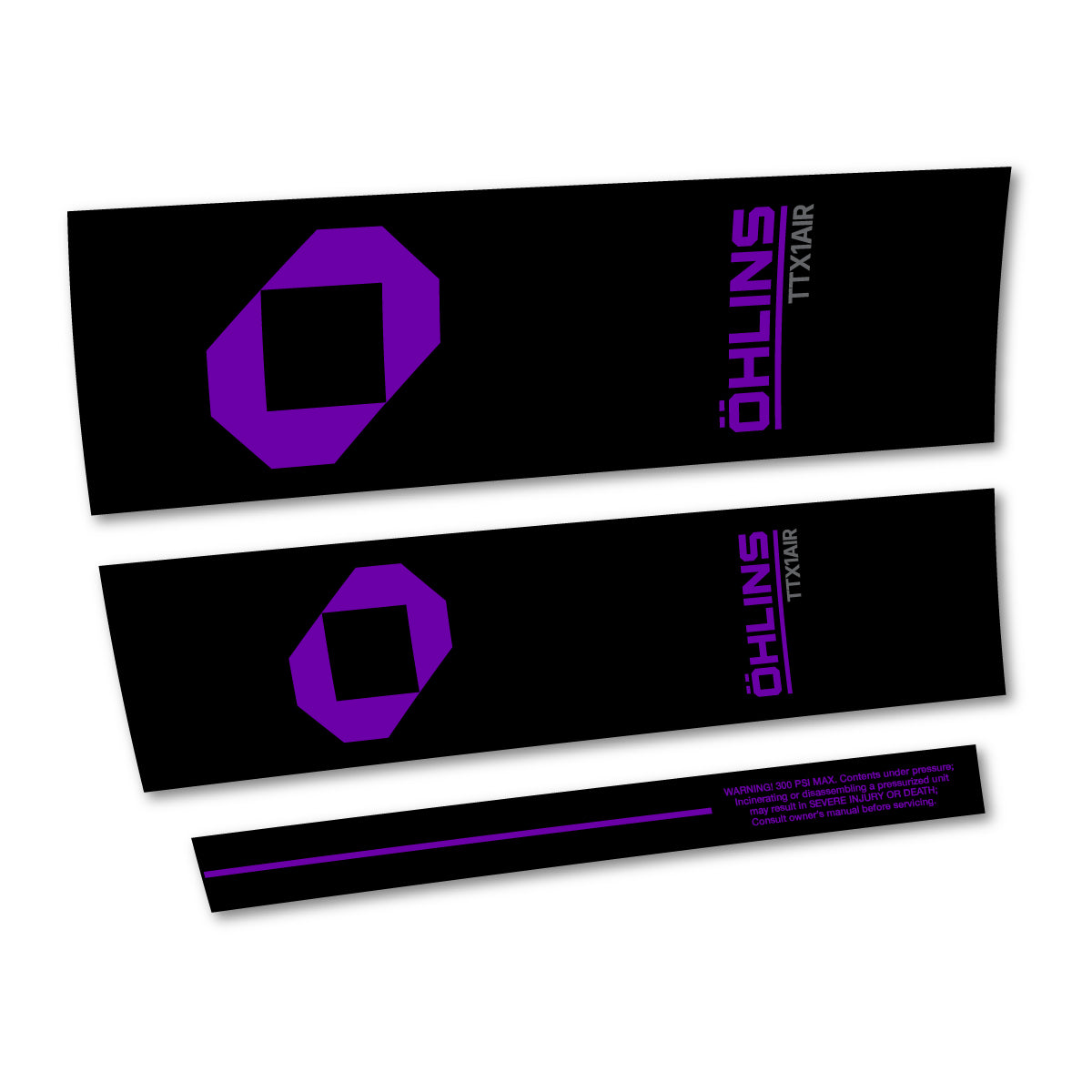 Stickers for Öhlins TTX1 AIR M.2 2027, Rear Shock vinyl decals - Violet
