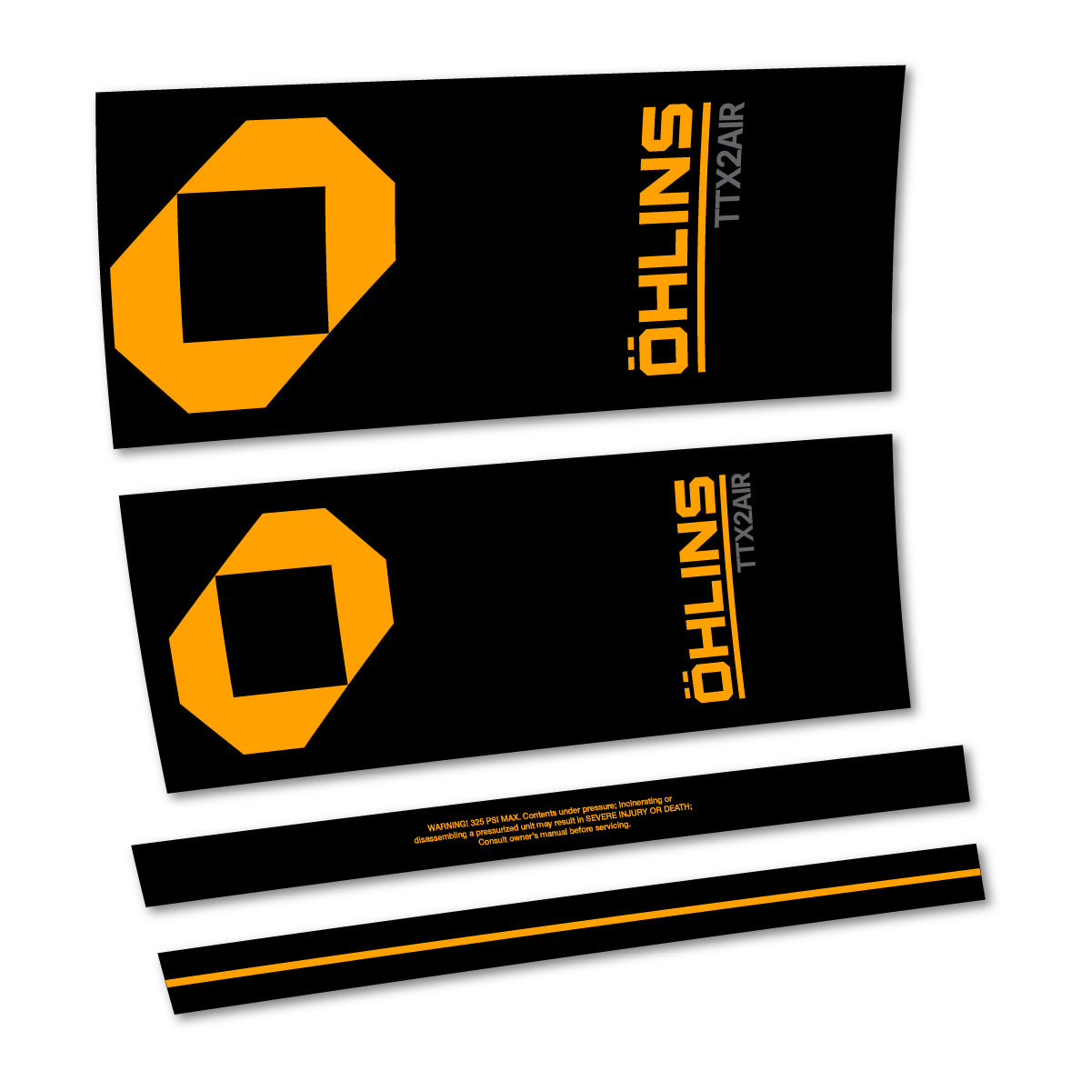 Stickers for Öhlins TTX2 AIR M.2 2027, Rear Shock vinyl decals