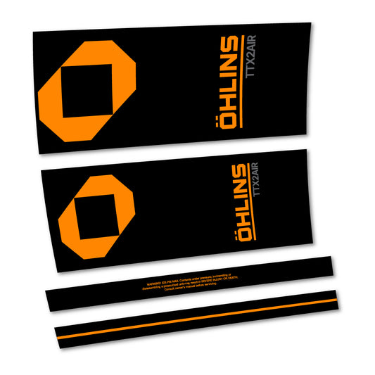 Stickers for Öhlins TTX2 AIR M.2 2027, Rear Shock vinyl decals - Saffron Yellow