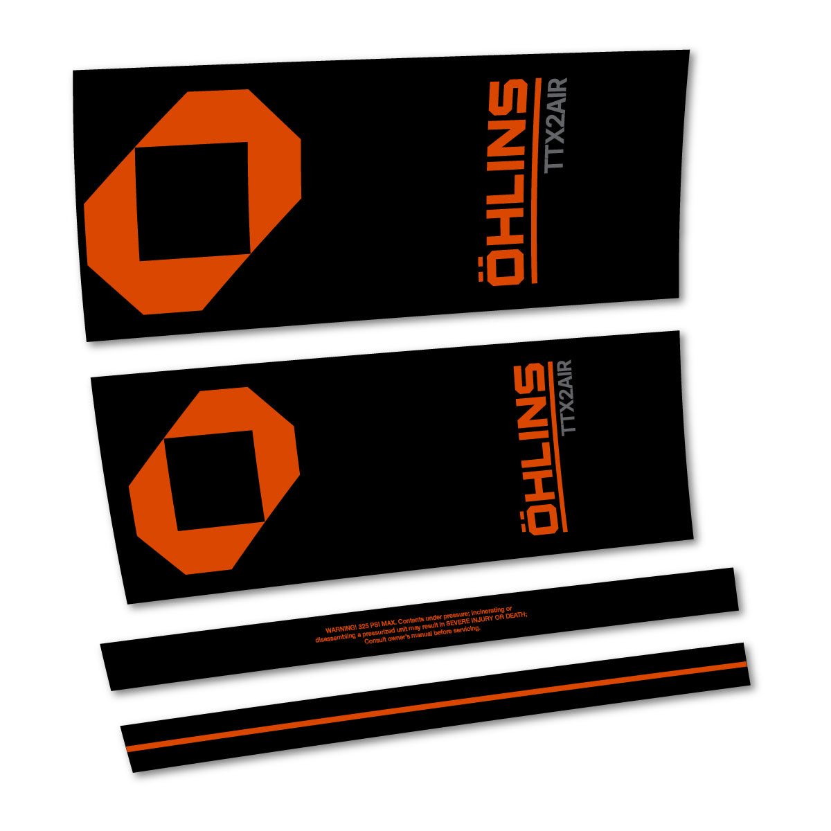 Stickers for Öhlins TTX2 AIR M.2 2027, Rear Shock vinyl decals - Clay