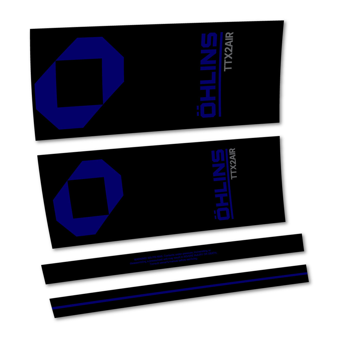 Stickers for Öhlins TTX2 AIR M.2 2027, Rear Shock vinyl decals - Scandinavian Blue