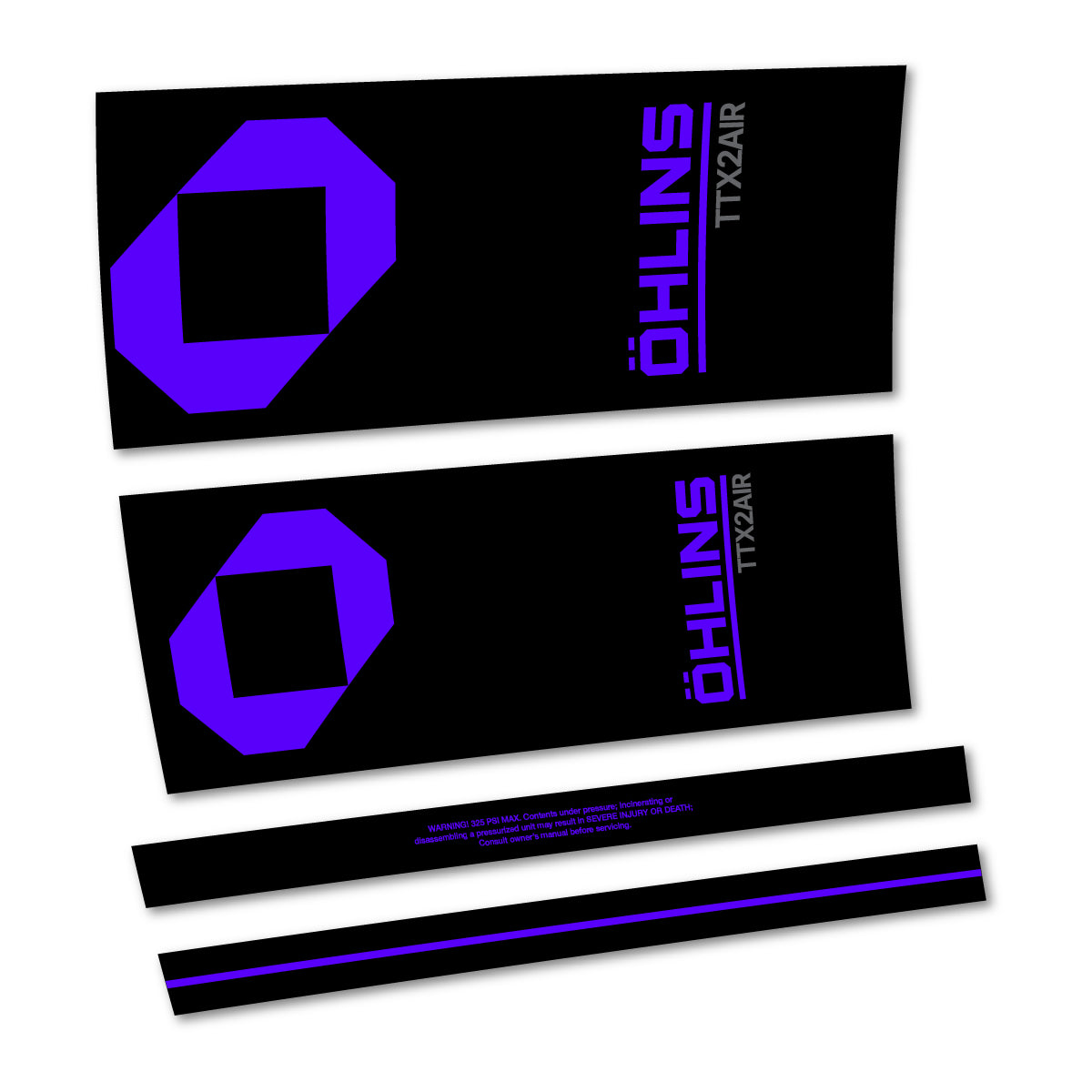 Stickers for Öhlins TTX2 AIR M.2 2027, Rear Shock vinyl decals - Reflex Blue