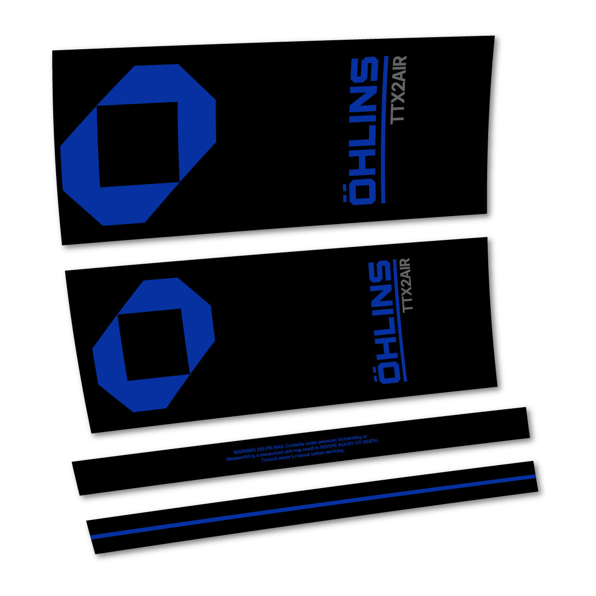 Stickers for Öhlins TTX2 AIR M.2 2027, Rear Shock vinyl decals - Ultramarine Blue