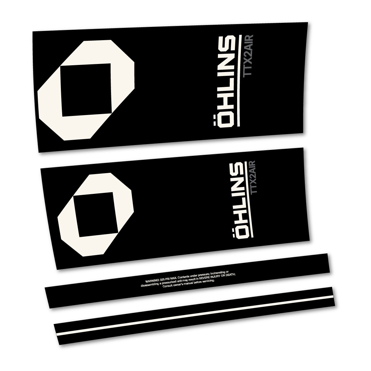 Stickers for Öhlins TTX2 AIR M.2 2027, Rear Shock vinyl decals - Bone White
