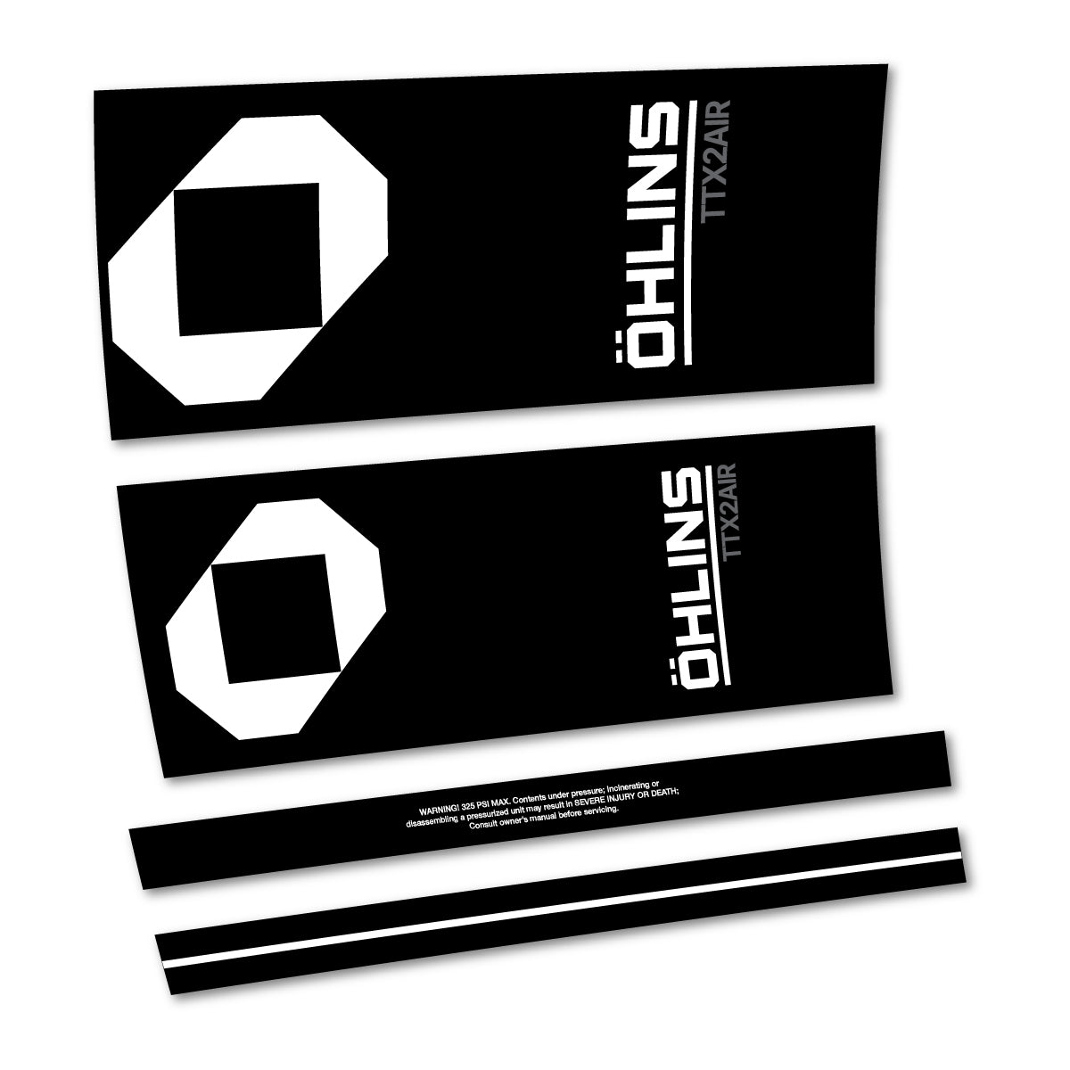 Stickers for Öhlins TTX2 AIR M.2 2027, Rear Shock vinyl decals - White