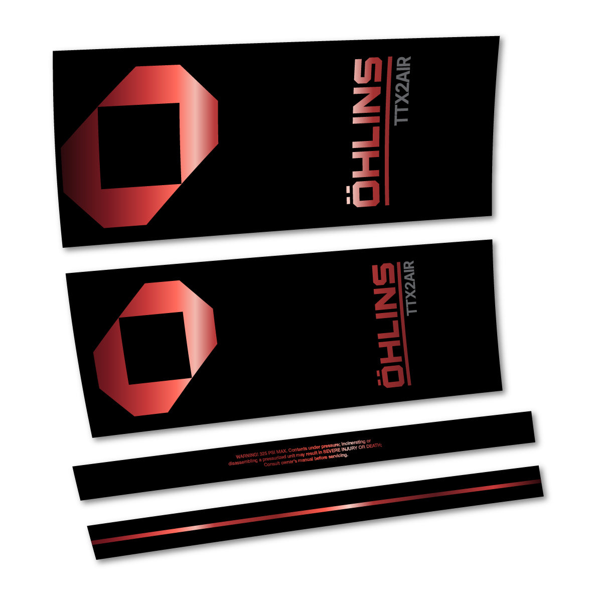 Stickers for Öhlins TTX2 AIR M.2 2027, Rear Shock vinyl decals - Copper