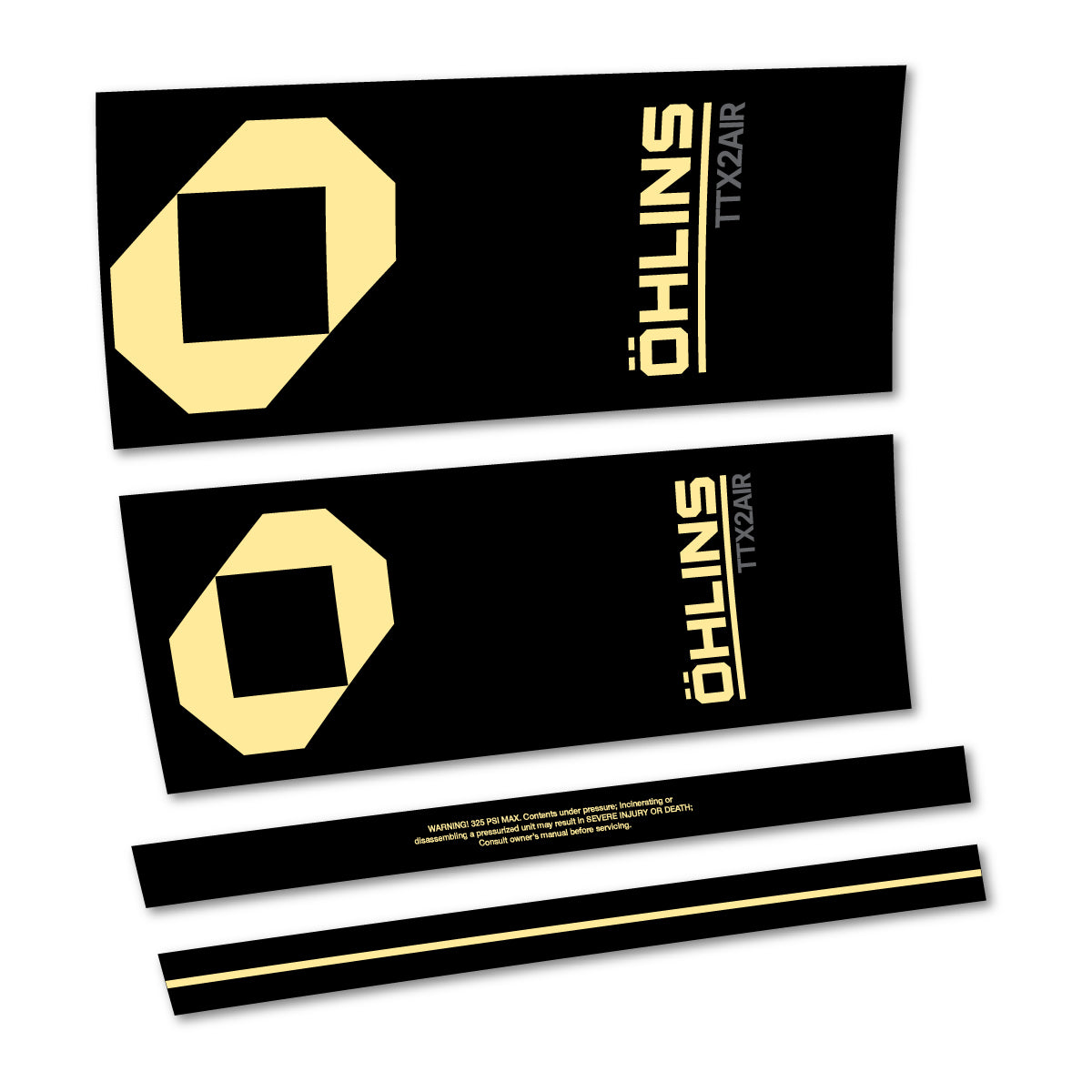 Stickers for Öhlins TTX2 AIR M.2 2027, Rear Shock vinyl decals - Cream