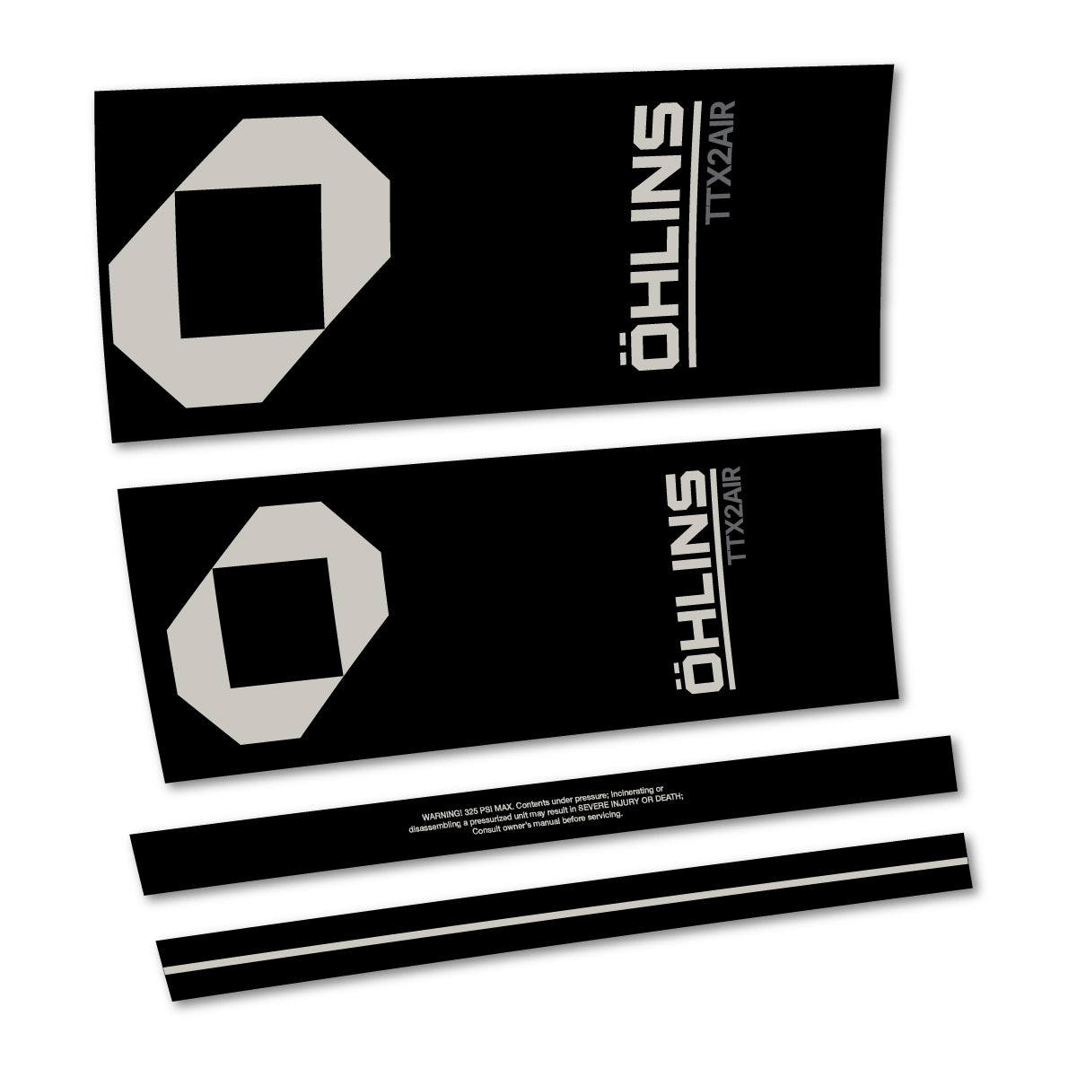 Stickers for Öhlins TTX2 AIR M.2 2027, Rear Shock vinyl decals - Light Grey
