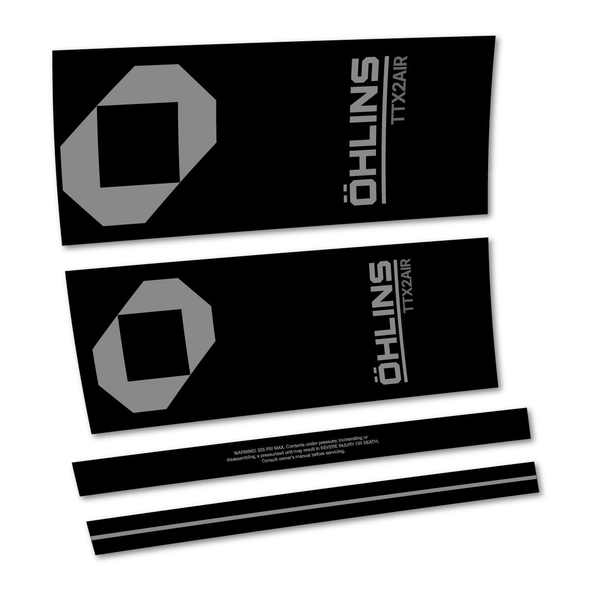 Stickers for Öhlins TTX2 AIR M.2 2027, Rear Shock vinyl decals - Traffic Grey