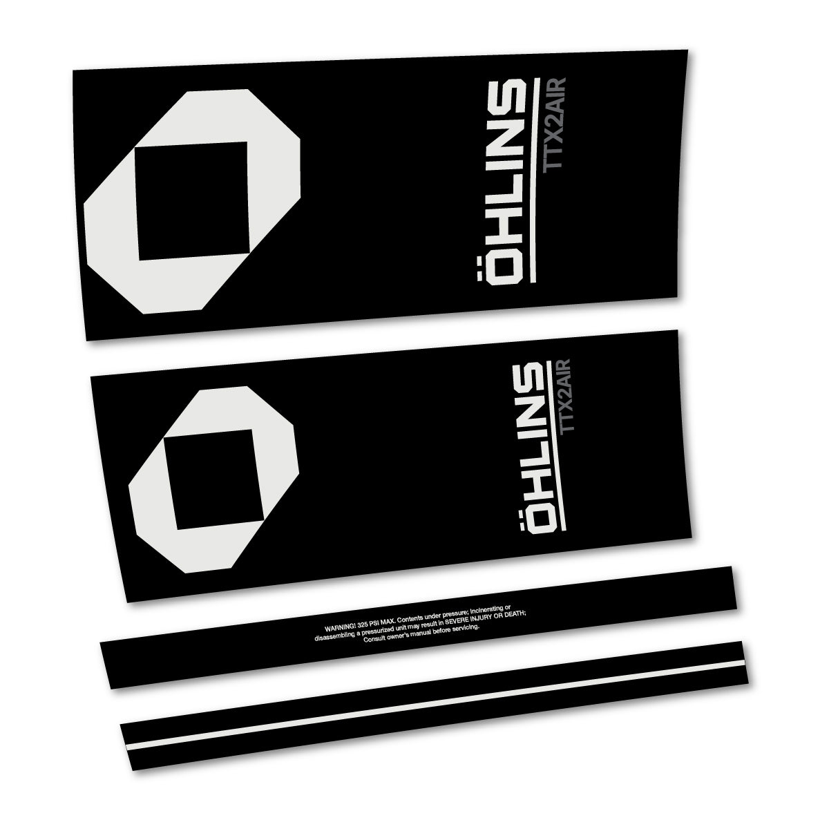 Stickers for Öhlins TTX2 AIR M.2 2027, Rear Shock vinyl decals - Pearl Grey