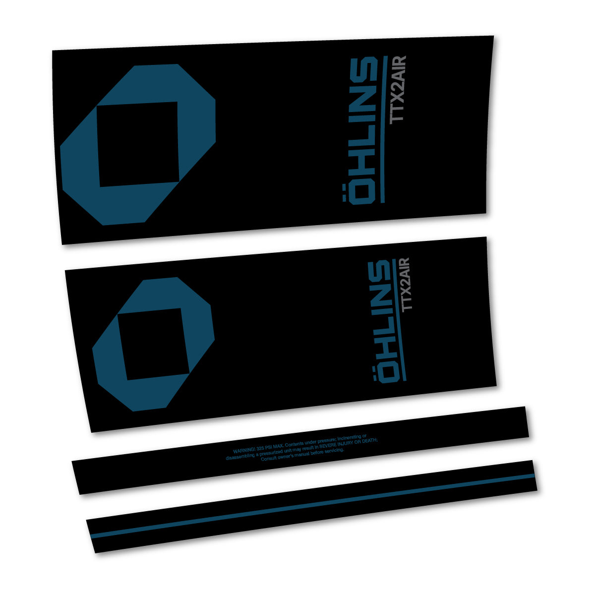 Stickers for Öhlins TTX2 AIR M.2 2027, Rear Shock vinyl decals - Dark Lake