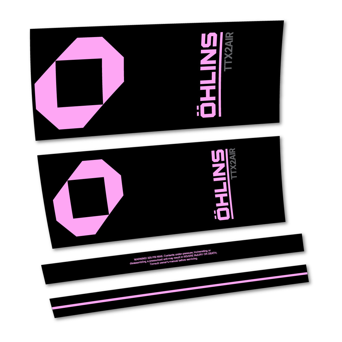 Stickers for Öhlins TTX2 AIR M.2 2027, Rear Shock vinyl decals - Light Lilac