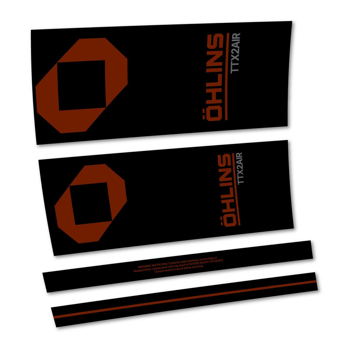 Stickers for Öhlins TTX2 AIR M.2 2027, Rear Shock vinyl decals - Brown