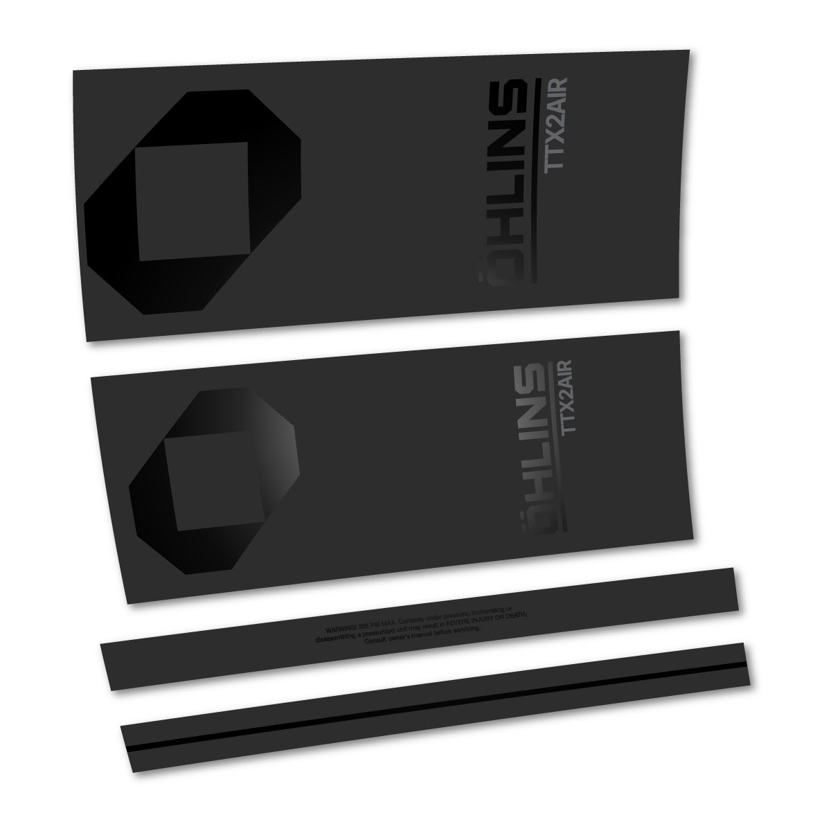 Stickers for Öhlins TTX2 AIR M.2 2027, Rear Shock vinyl decals - Black