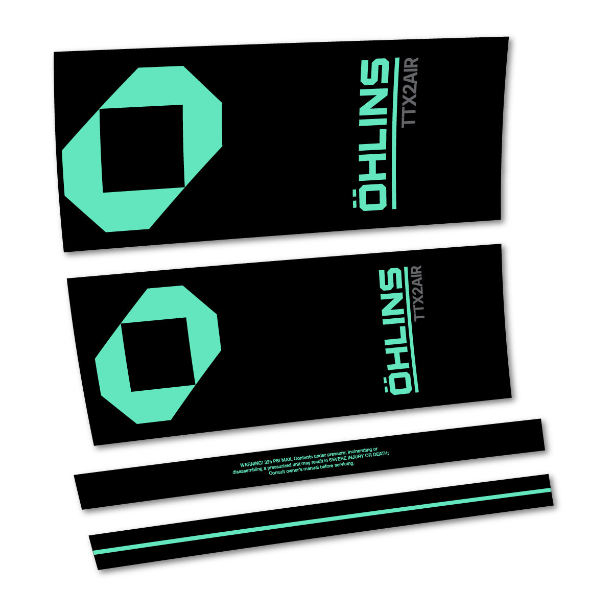 Stickers for Öhlins TTX2 AIR M.2 2027, Rear Shock vinyl decals - Mint