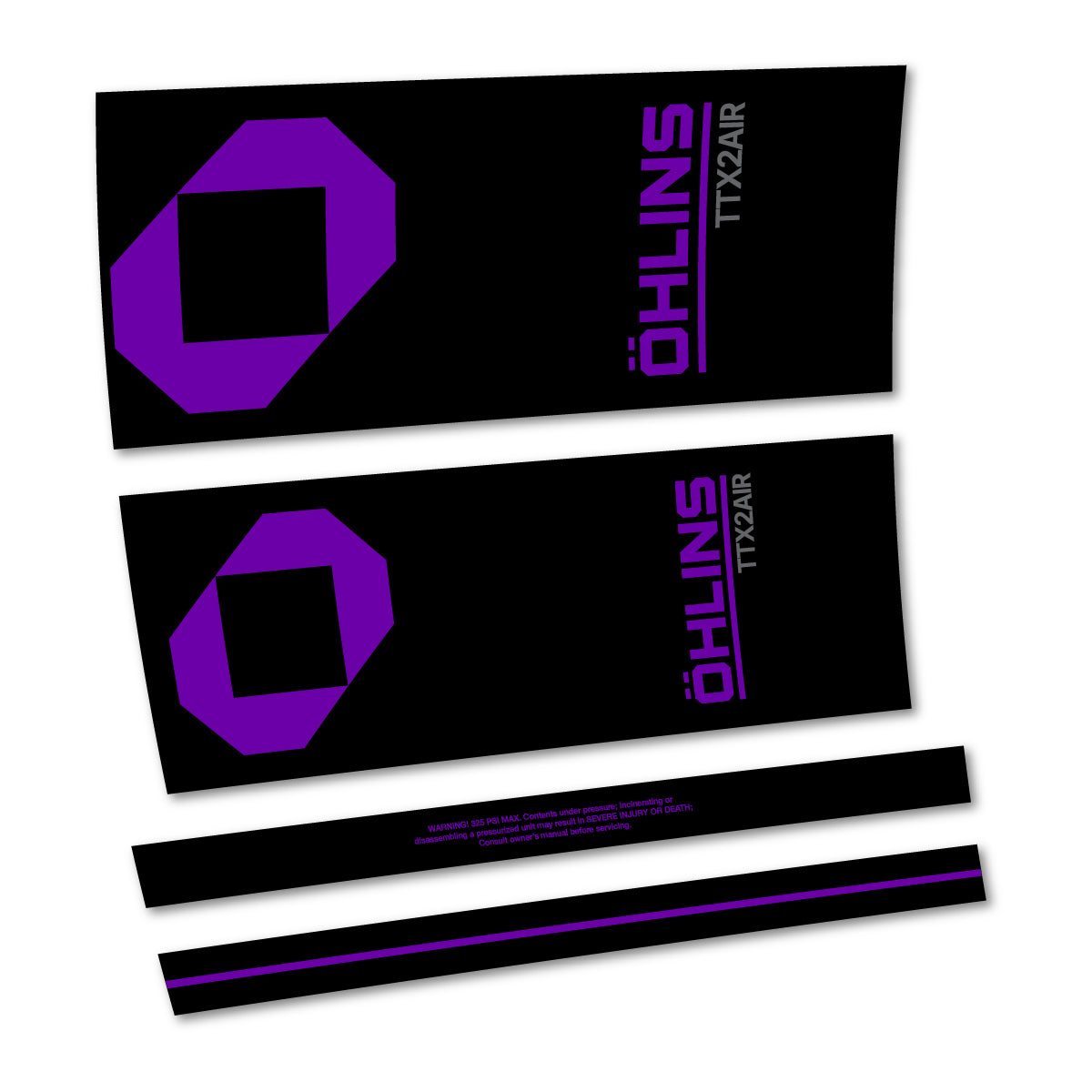 Stickers for Öhlins TTX2 AIR M.2 2027, Rear Shock vinyl decals - Violet
