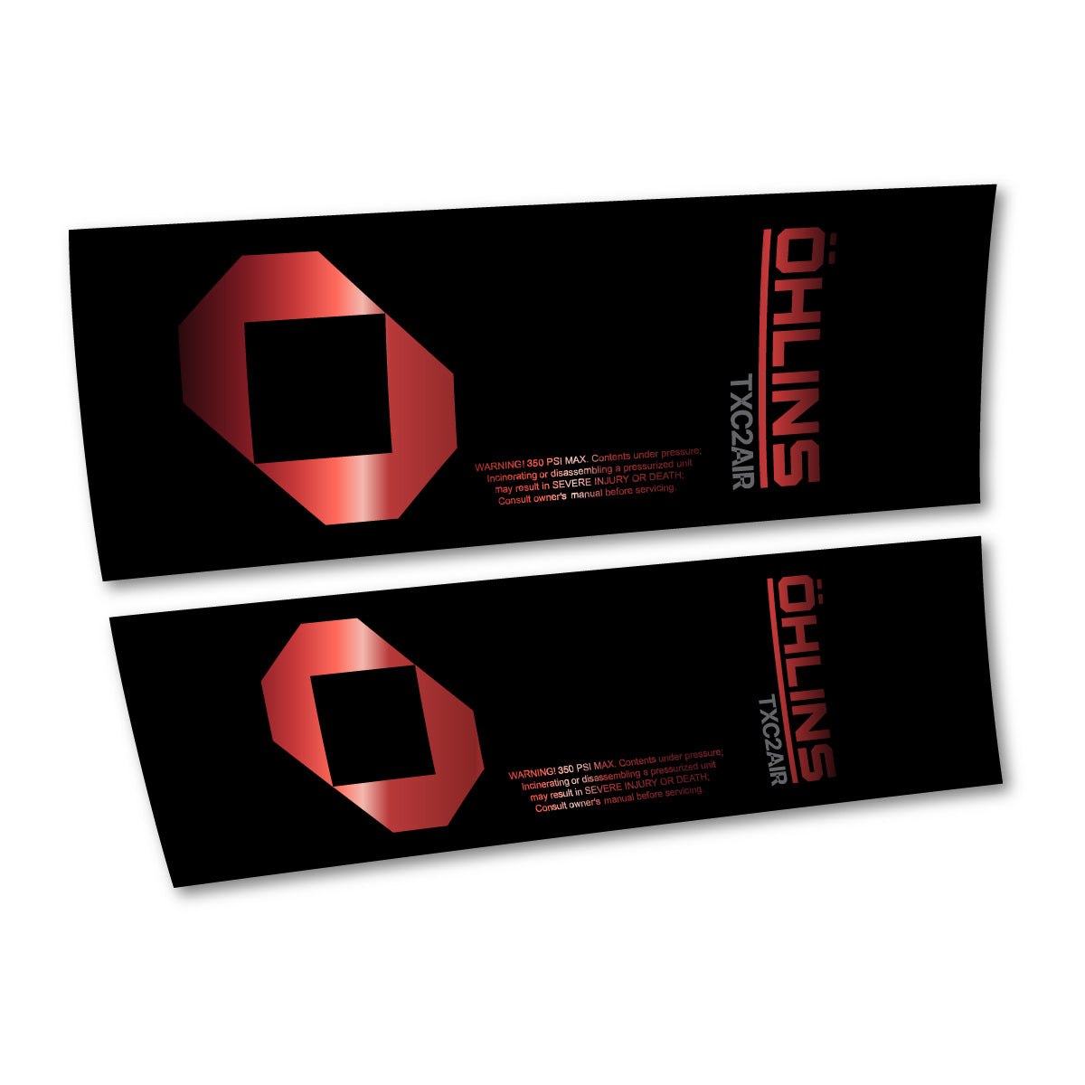 Compatible Stickers for Ohlins TXC2 AIR 2027, Shock Absorber vinyl decals - Copper