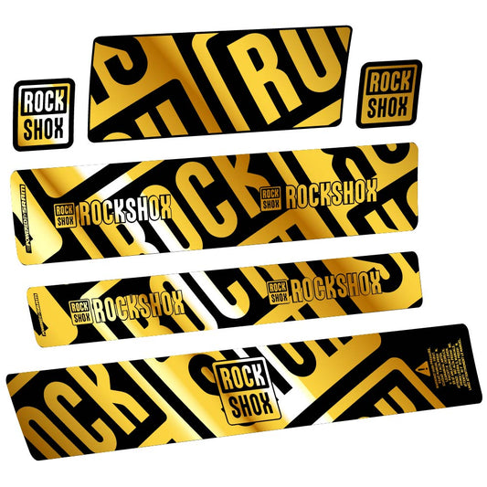 Chrome Gold decal for Rock Shox Supe Deluxe MegNeg MY23 rear shock – bike sticker vinyl
