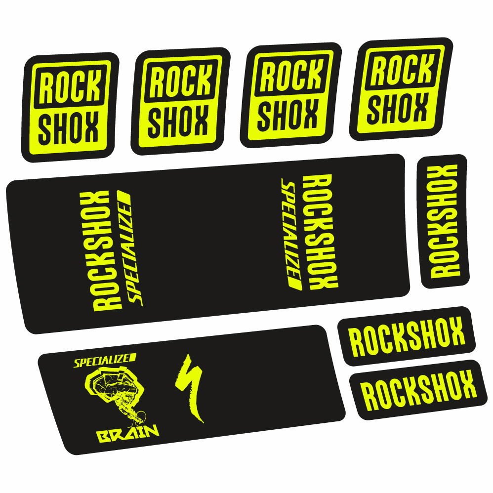 Aufkleber Rock Shox Specialized Micro Brain 2018, Stoßdämpfer, Fahrradaufkleber Vinyl