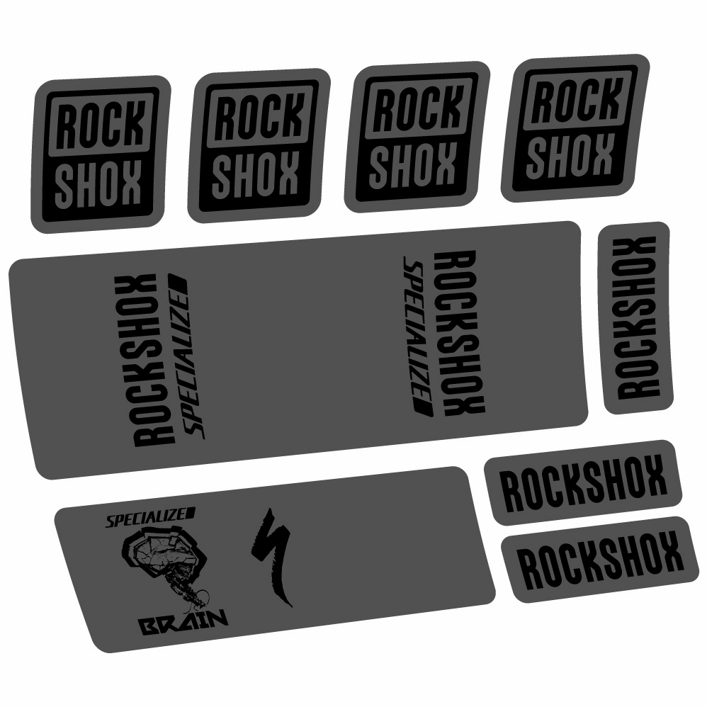 Aufkleber Rock Shox Specialized Micro Brain 2018, Stoßdämpfer, Fahrradaufkleber Vinyl