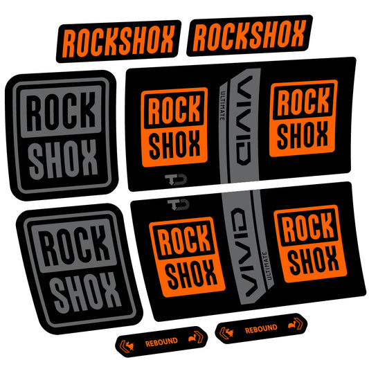 Orange decal for RockShox Vivid Coil Ultimate rear shock – bike sticker vinyl