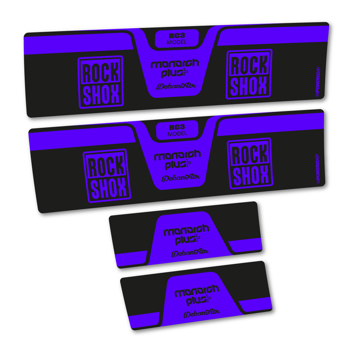 Compatible Stickers for RockShox Monarch Plus RC3 2015, Shock Absorber vinyl decals - Reflex Blue