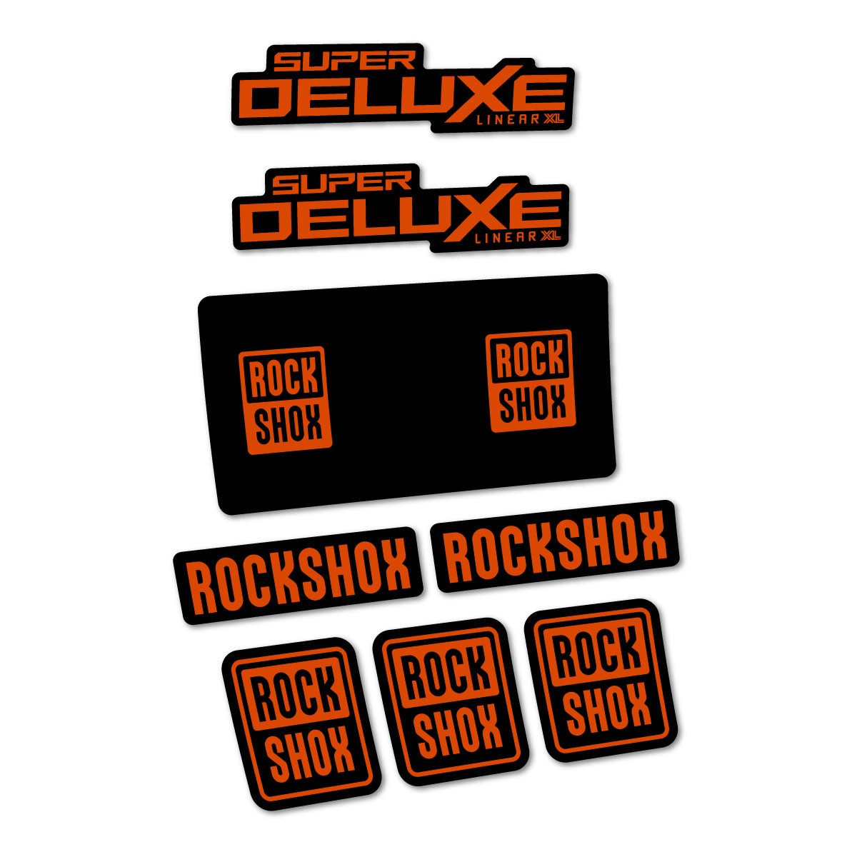 Stickers for RockShox Super Deluxe Base 2027, Rear Shock vinyl decals - Clay