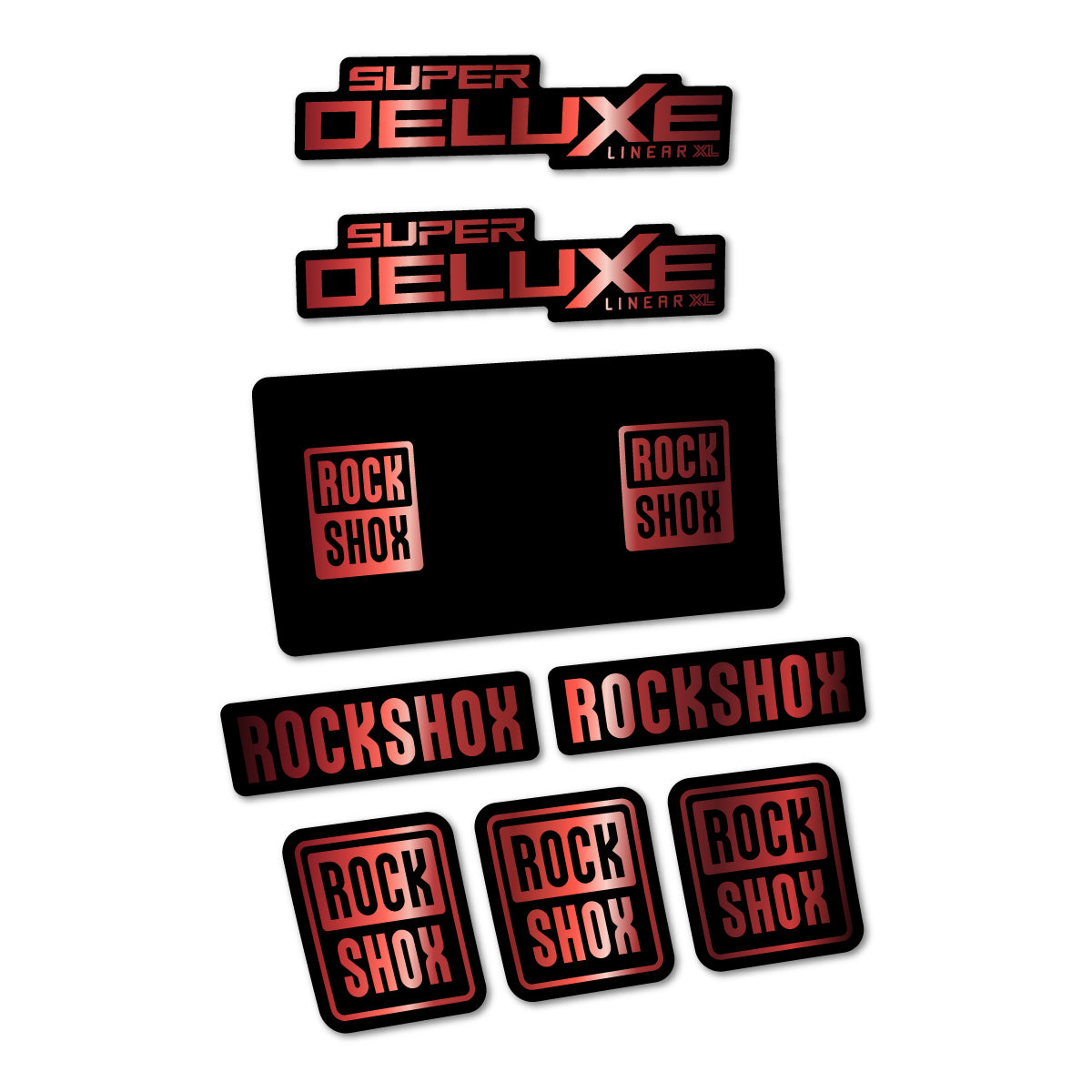 Stickers for RockShox Super Deluxe Base 2027, Rear Shock vinyl decals - Copper