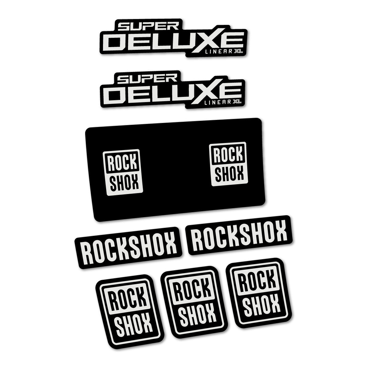 Stickers for RockShox Super Deluxe Base 2027, Rear Shock vinyl decals - Pearl Grey