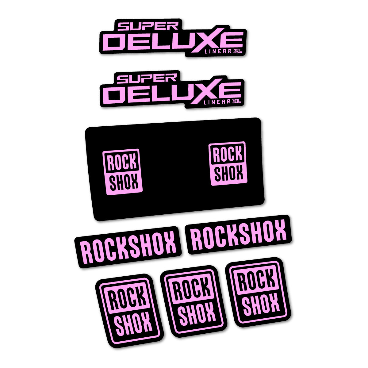 Stickers for RockShox Super Deluxe Base 2027, Rear Shock vinyl decals - Light Lilac