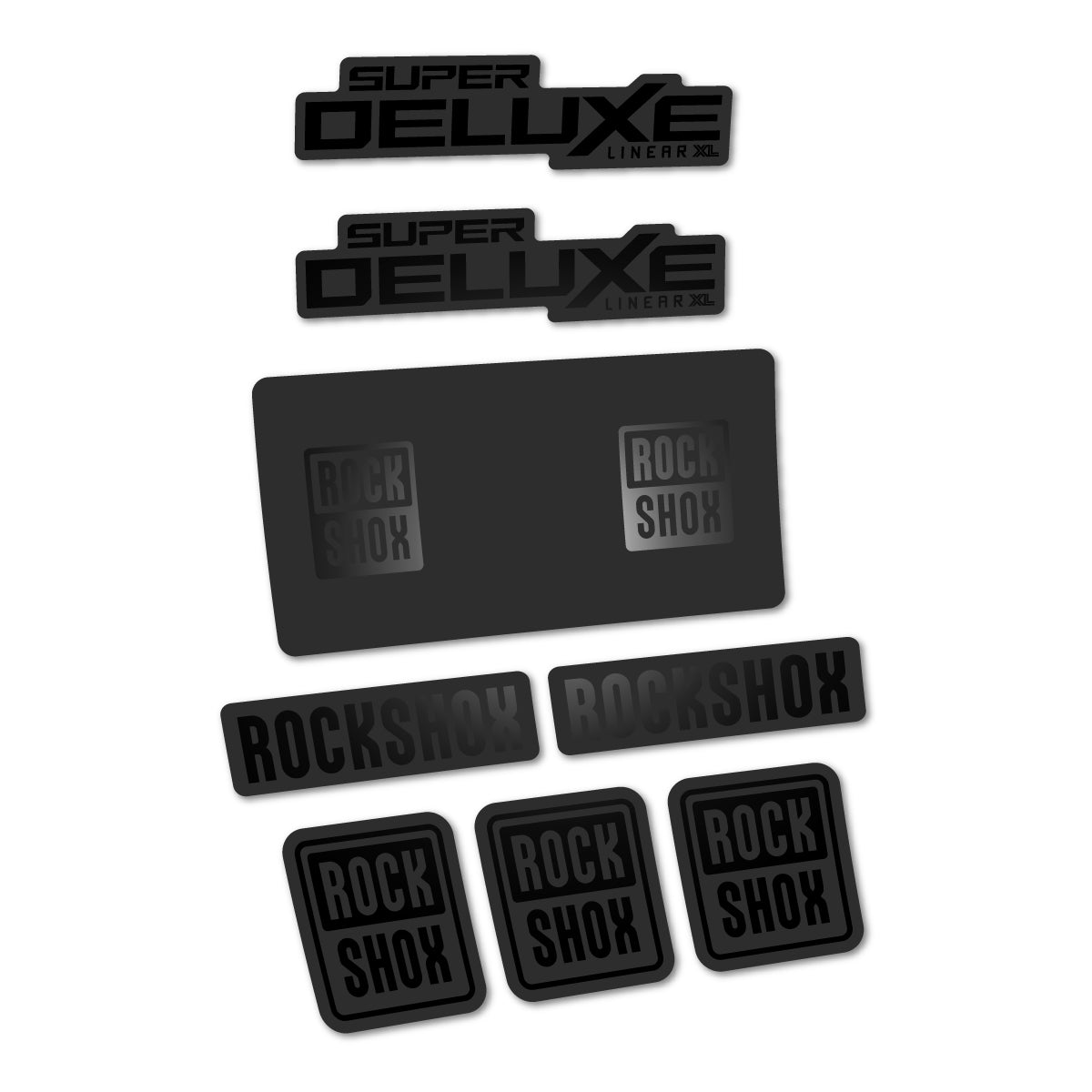 Stickers for RockShox Super Deluxe Base 2027, Rear Shock vinyl decals - Black