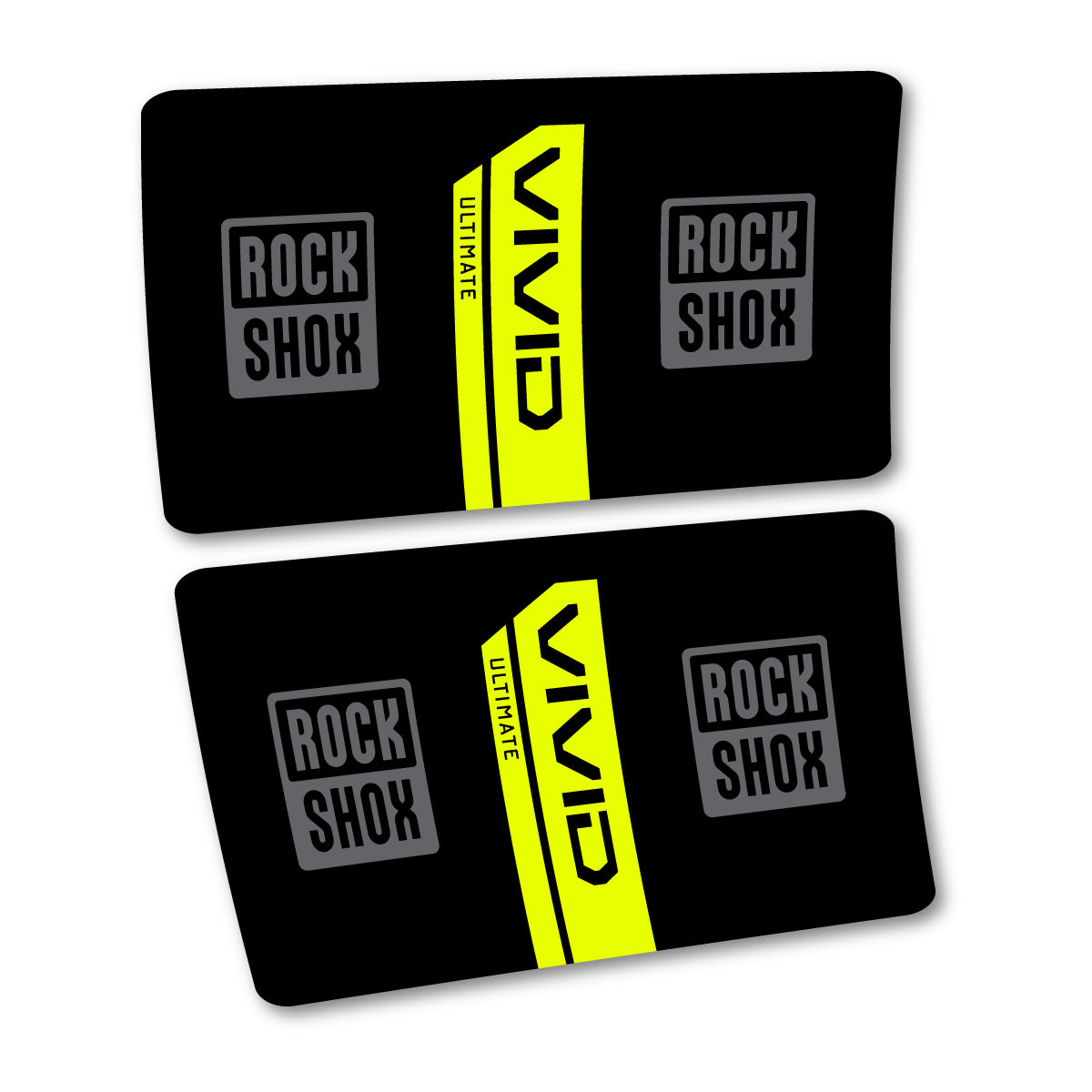 Stickers for RockShox Vivid Coil Ultimate Flight Attendant 2027, Rear Shock vinyl decals - Neon Yellow