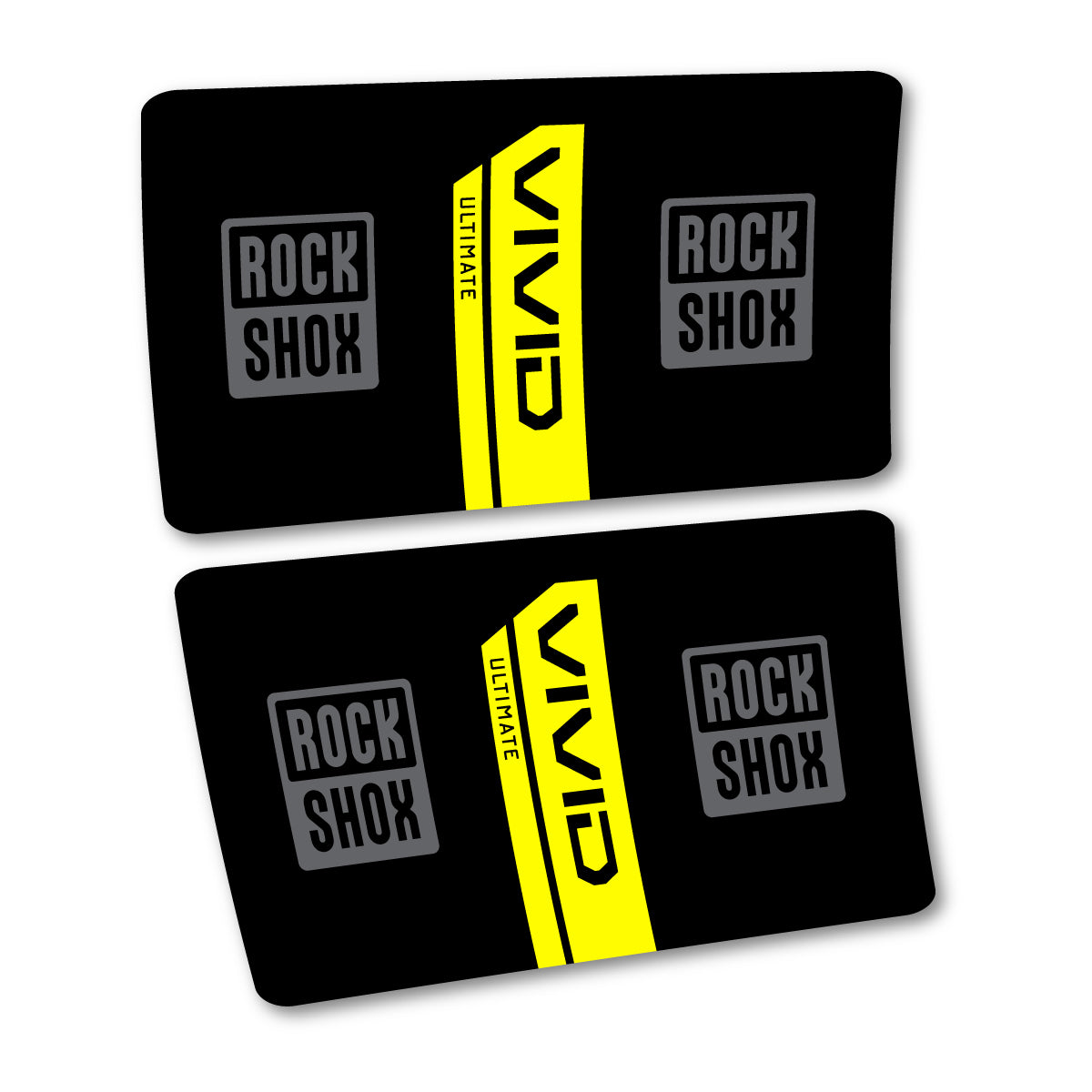 Stickers for RockShox Vivid Coil Ultimate Flight Attendant 2027, Rear Shock vinyl decals - Lemon Yellow