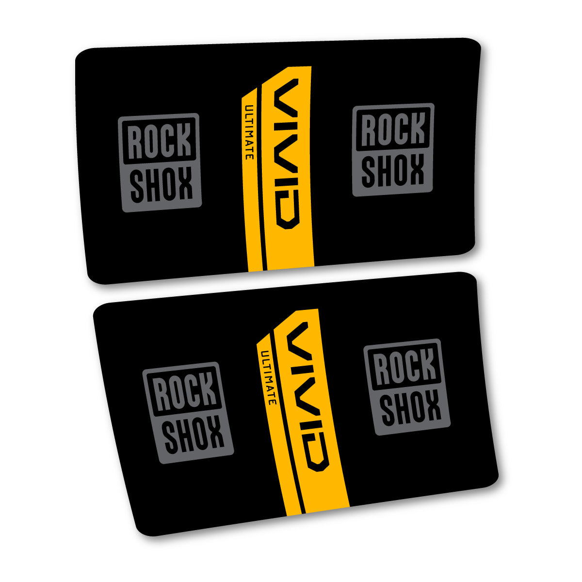 Stickers for RockShox Vivid Coil Ultimate Flight Attendant 2027, Rear Shock vinyl decals - Medium Yellow