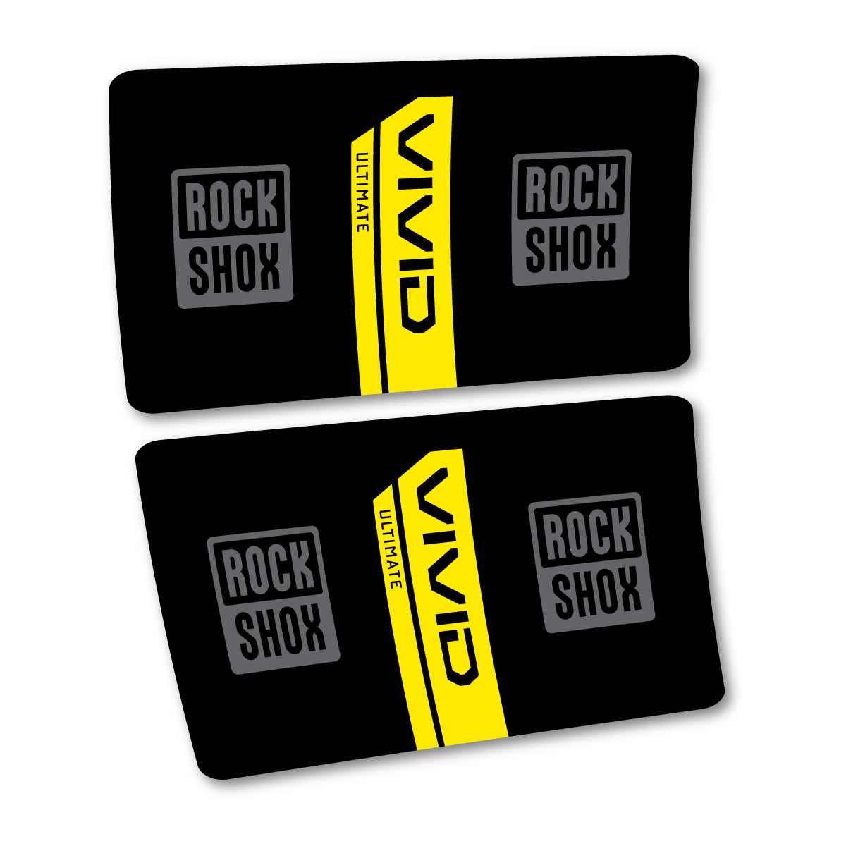 Stickers for RockShox Vivid Coil Ultimate Flight Attendant 2027, Rear Shock vinyl decals - Yellow