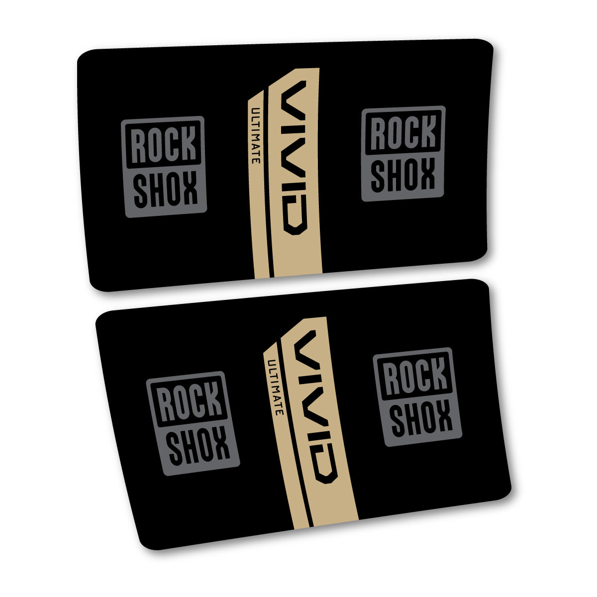 Stickers for RockShox Vivid Coil Ultimate Flight Attendant 2027, Rear Shock vinyl decals - Sand