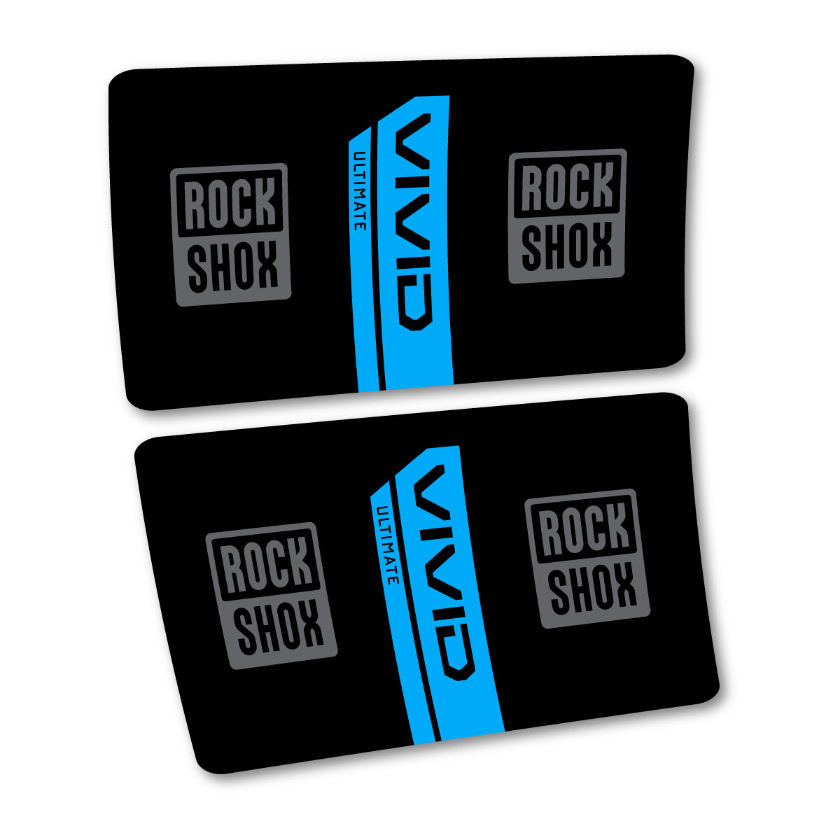 Stickers for RockShox Vivid Coil Ultimate Flight Attendant 2027, Rear Shock vinyl decals - Light Blue