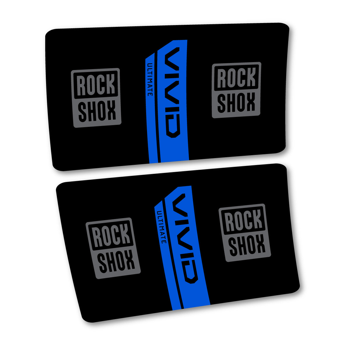 Stickers for RockShox Vivid Coil Ultimate Flight Attendant 2027, Rear Shock vinyl decals - Sea Blue