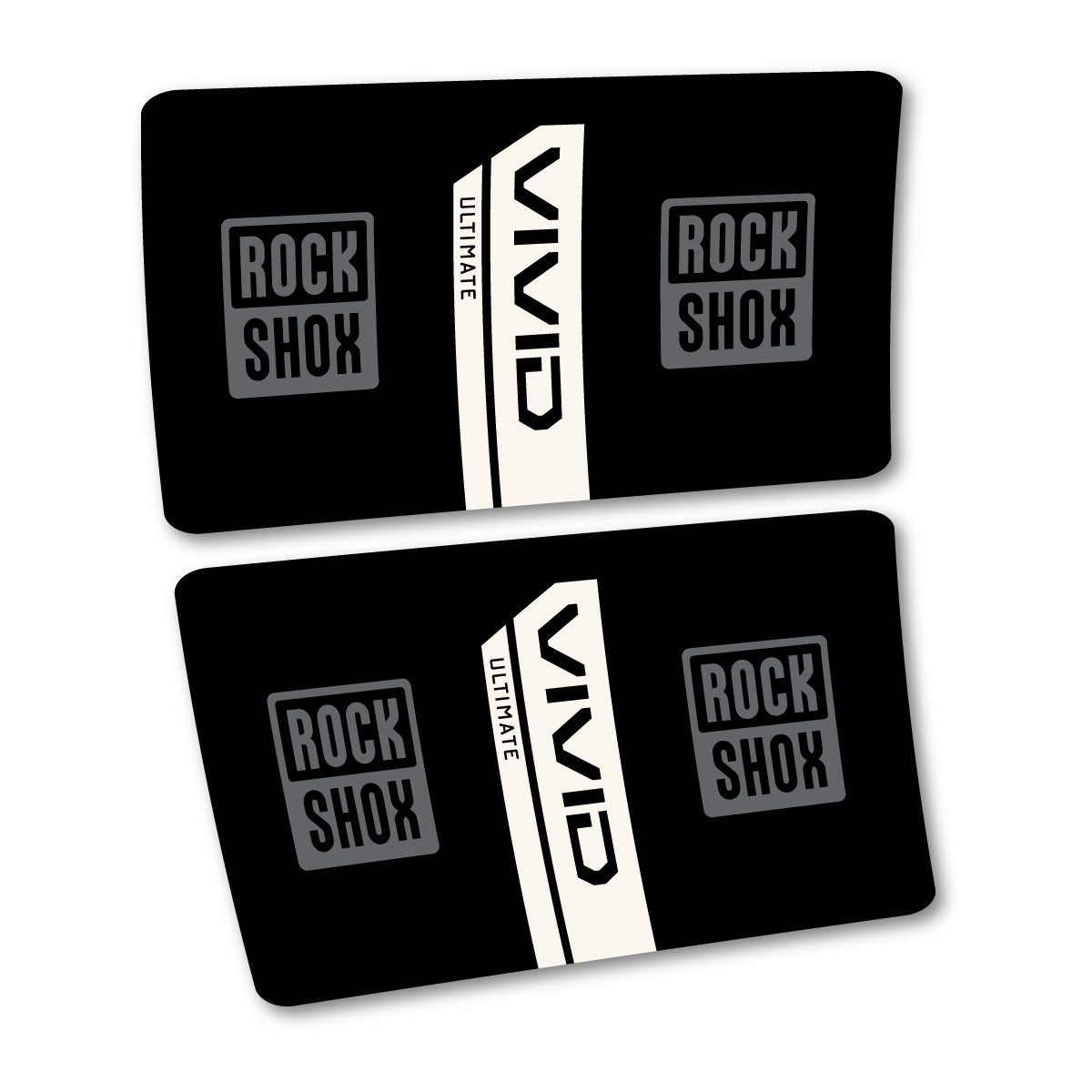 Stickers for RockShox Vivid Coil Ultimate Flight Attendant 2027, Rear Shock vinyl decals - Bone White