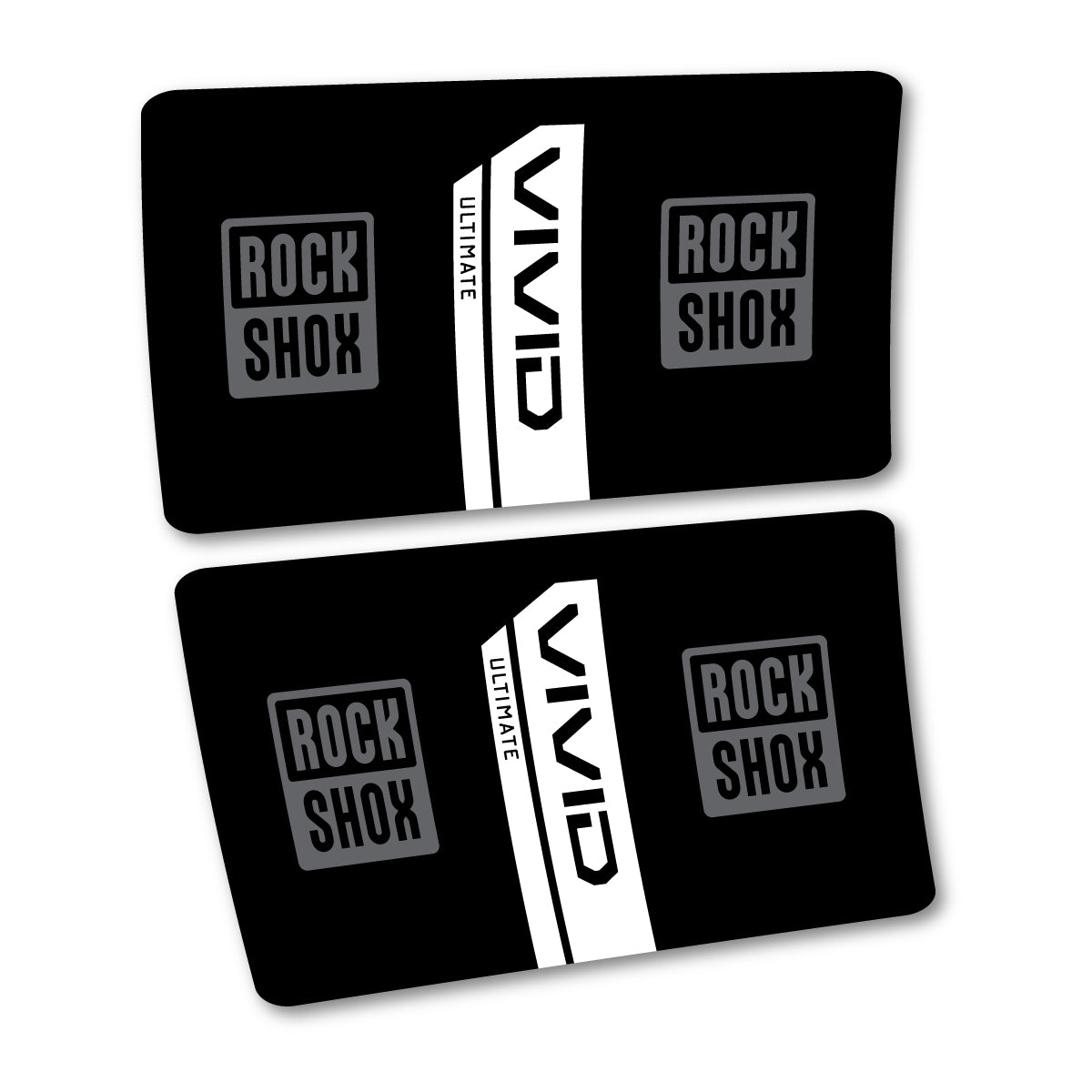 Stickers for RockShox Vivid Coil Ultimate Flight Attendant 2027, Rear Shock vinyl decals - White