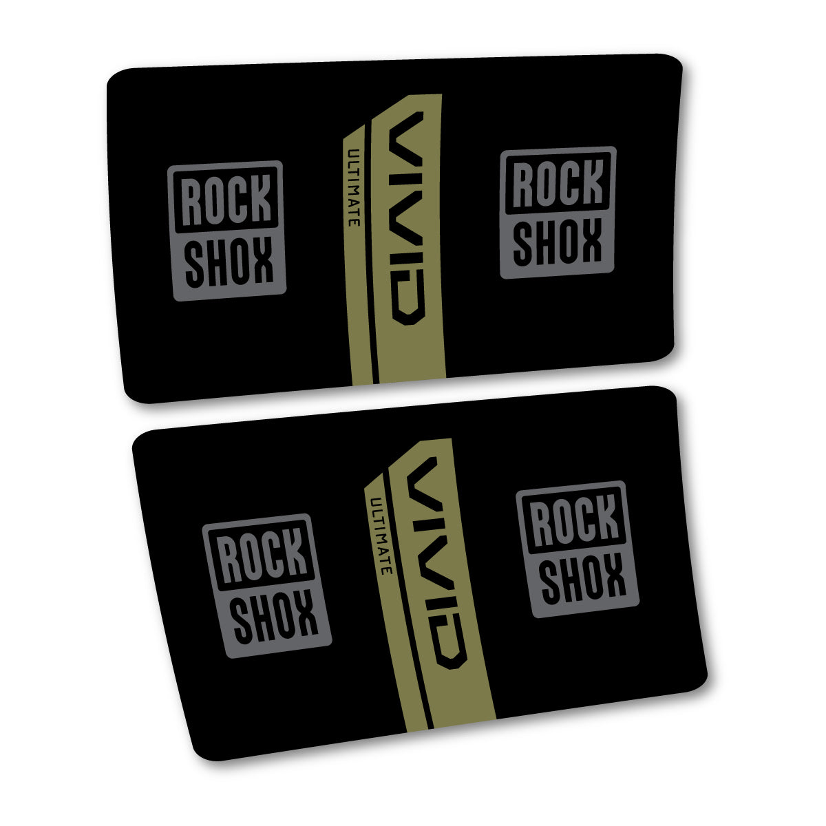 Stickers for RockShox Vivid Coil Ultimate Flight Attendant 2027, Rear Shock vinyl decals - Khaki