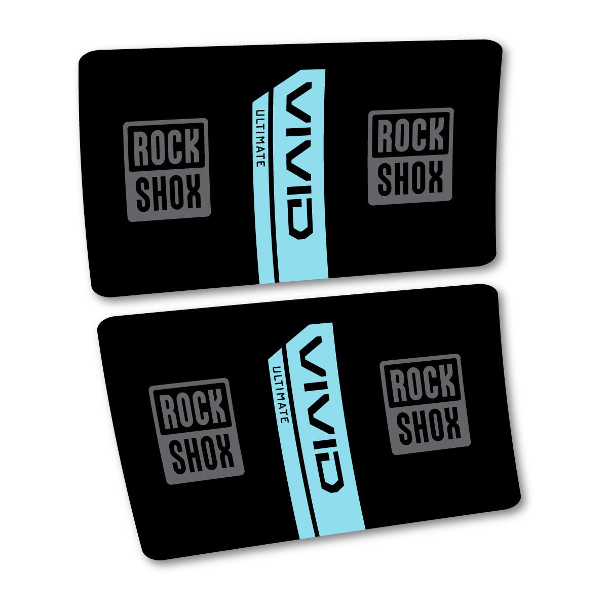Stickers for RockShox Vivid Coil Ultimate Flight Attendant 2027, Rear Shock vinyl decals - Sky Blue