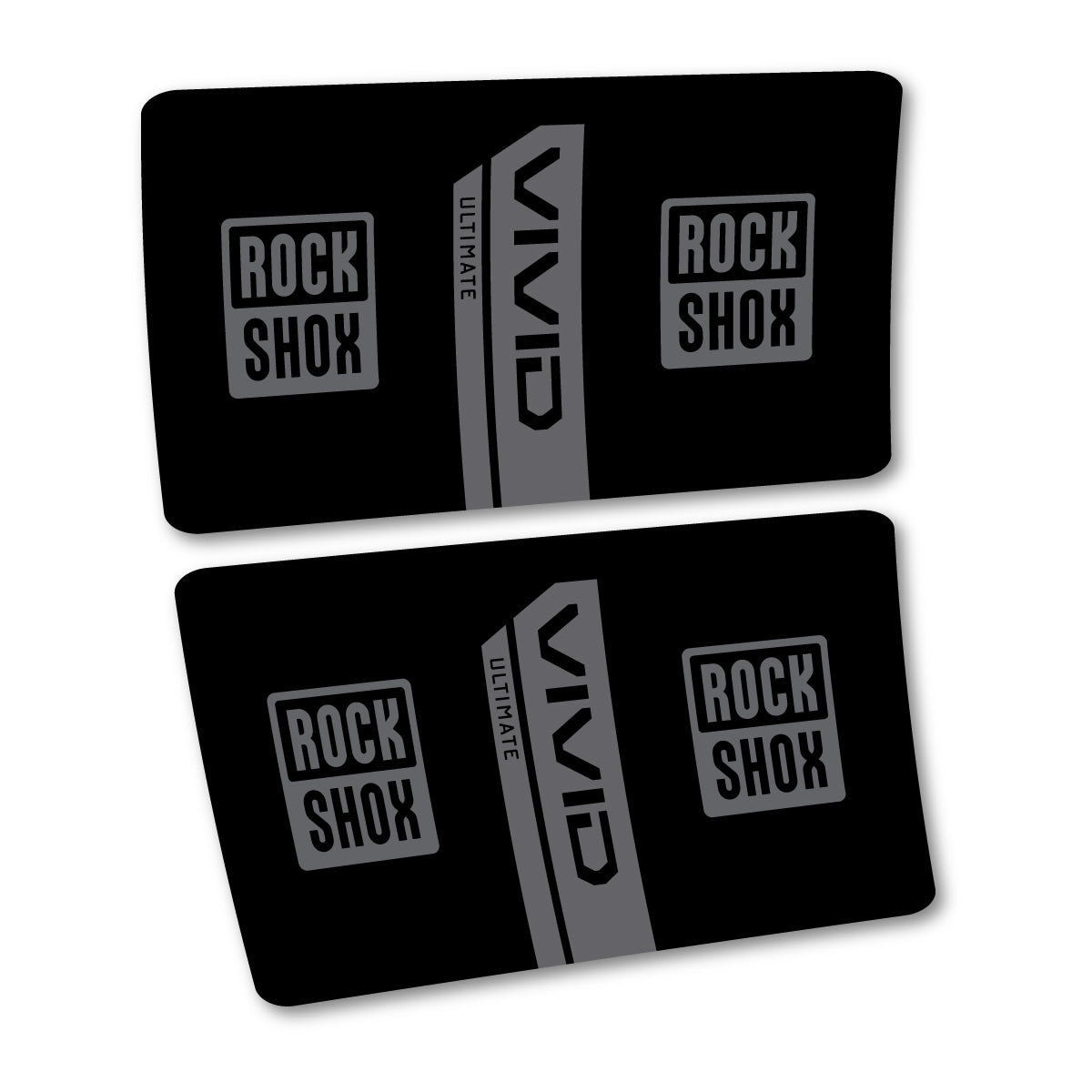 Stickers for RockShox Vivid Coil Ultimate Flight Attendant 2027, Rear Shock vinyl decals - Medium Grey