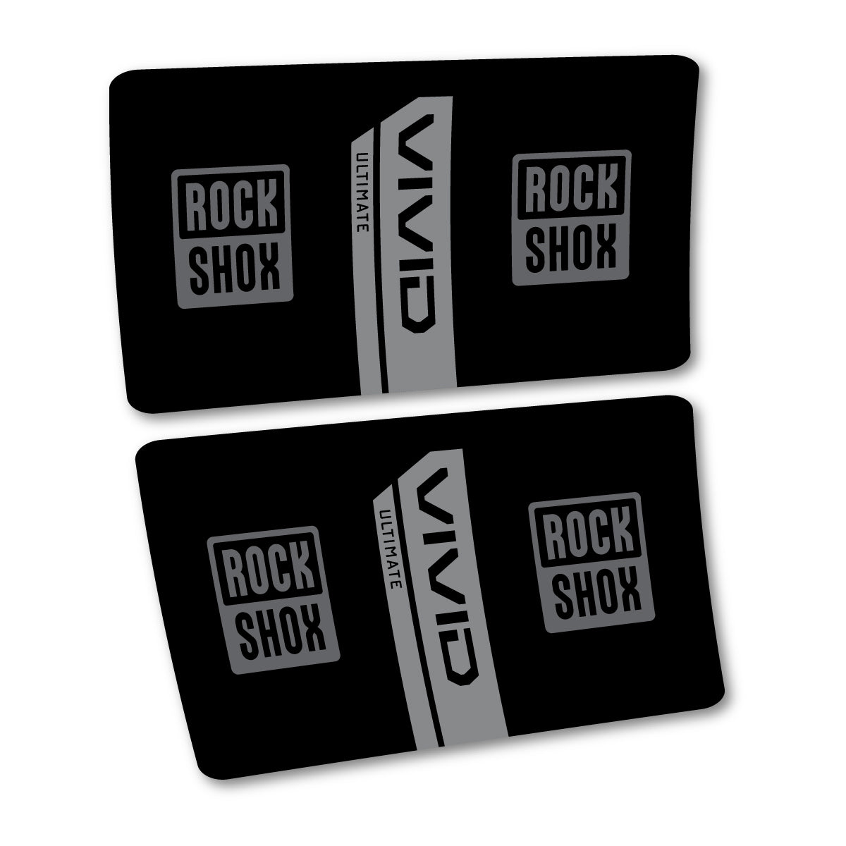 Stickers for RockShox Vivid Coil Ultimate Flight Attendant 2027, Rear Shock vinyl decals - Traffic Grey