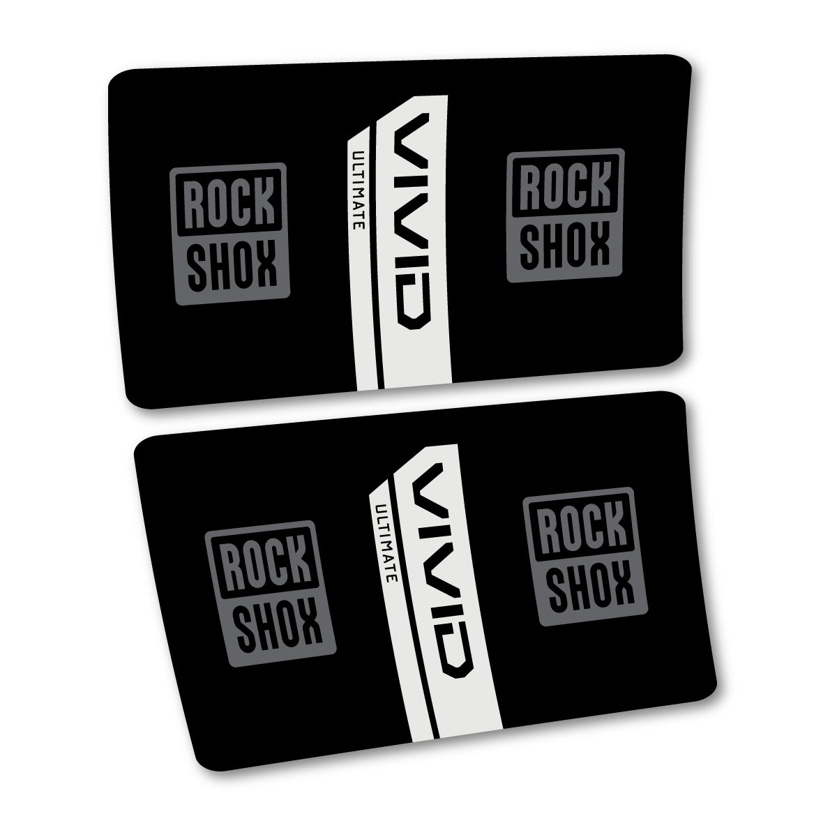 Stickers for RockShox Vivid Coil Ultimate Flight Attendant 2027, Rear Shock vinyl decals - Pearl Grey