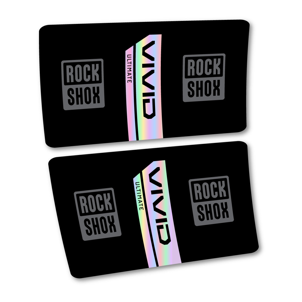 Stickers for RockShox Vivid Coil Ultimate Flight Attendant 2027, Rear Shock vinyl decals - Hollographic