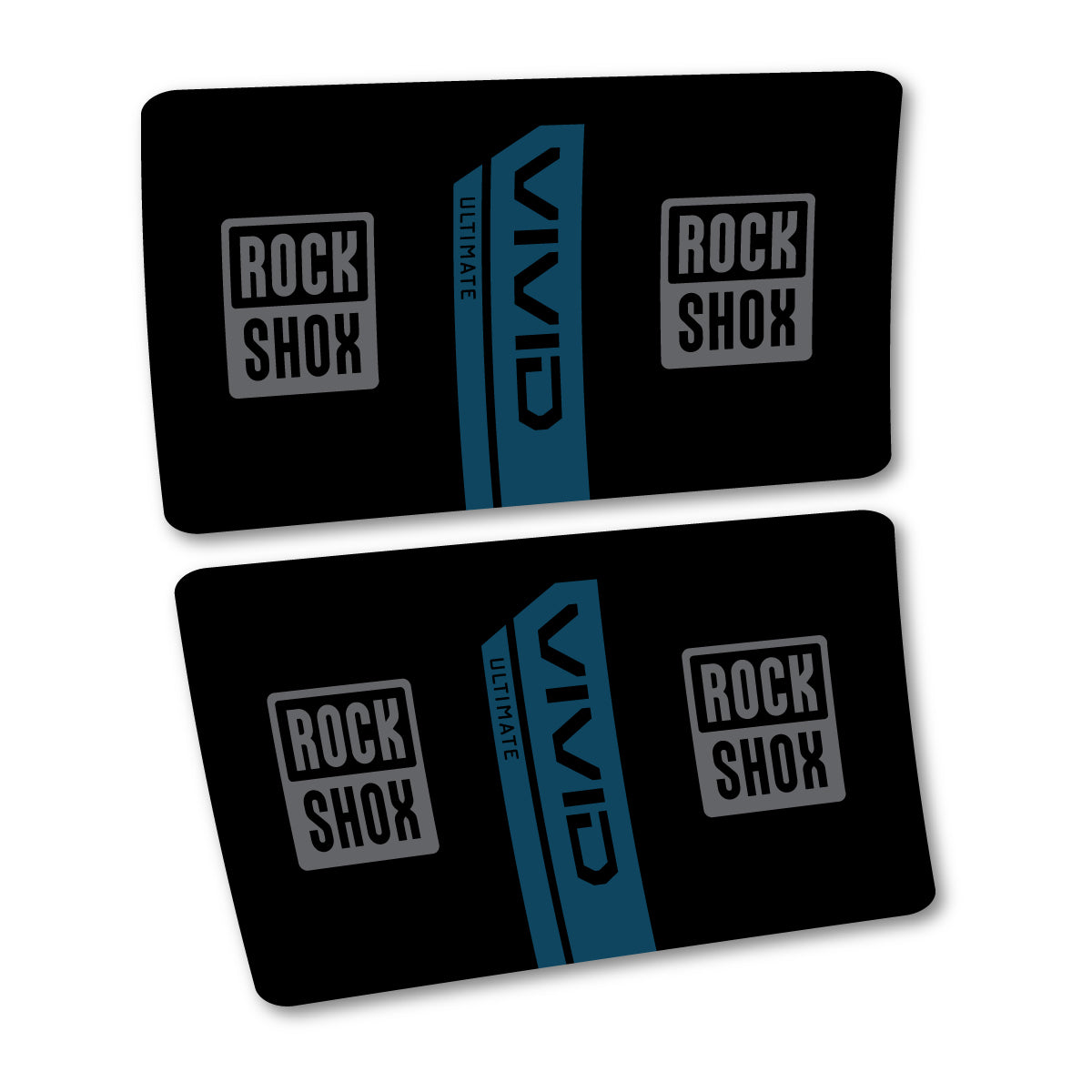Stickers for RockShox Vivid Coil Ultimate Flight Attendant 2027, Rear Shock vinyl decals - Dark Lake