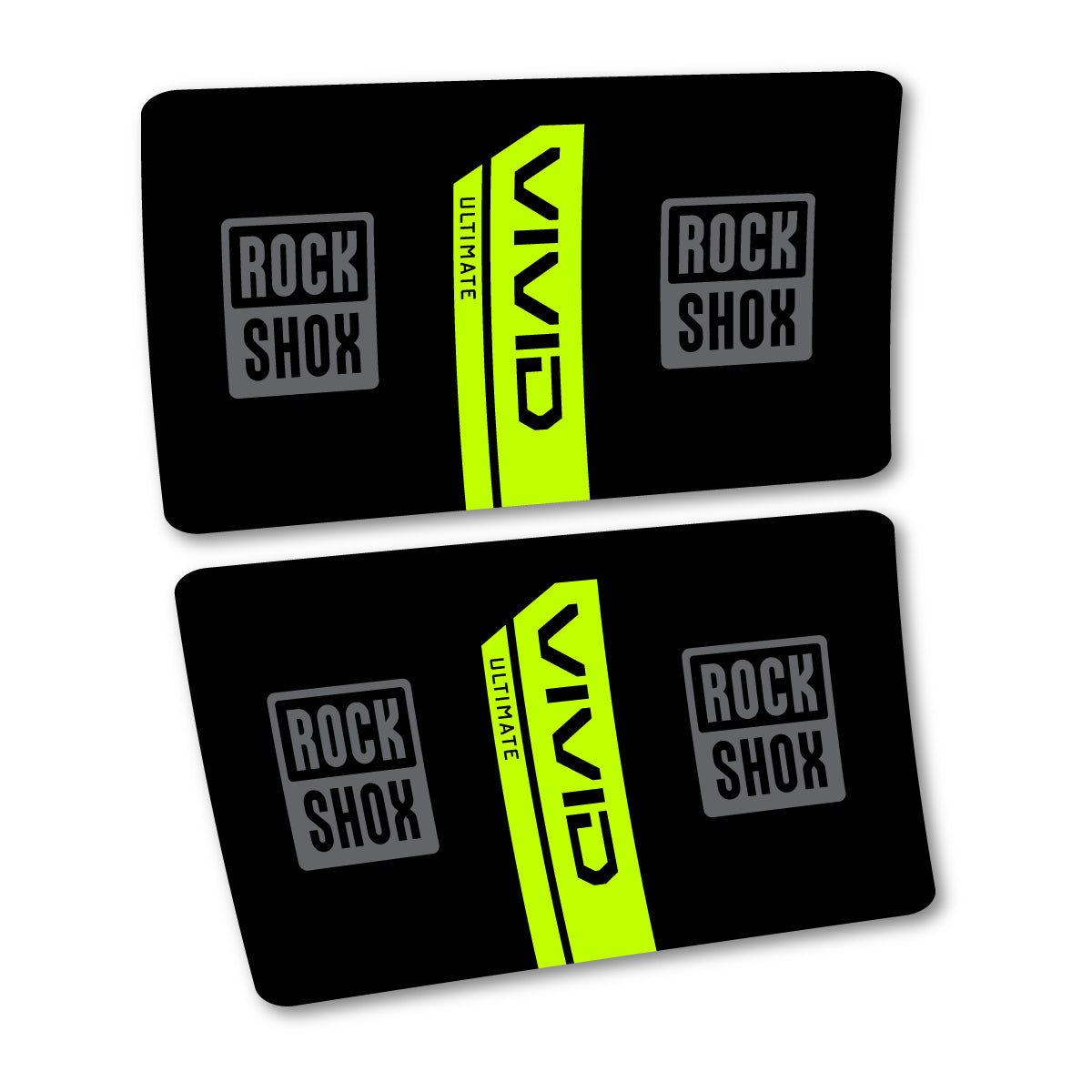 Stickers for RockShox Vivid Coil Ultimate Flight Attendant 2027, Rear Shock vinyl decals - Lime Neon